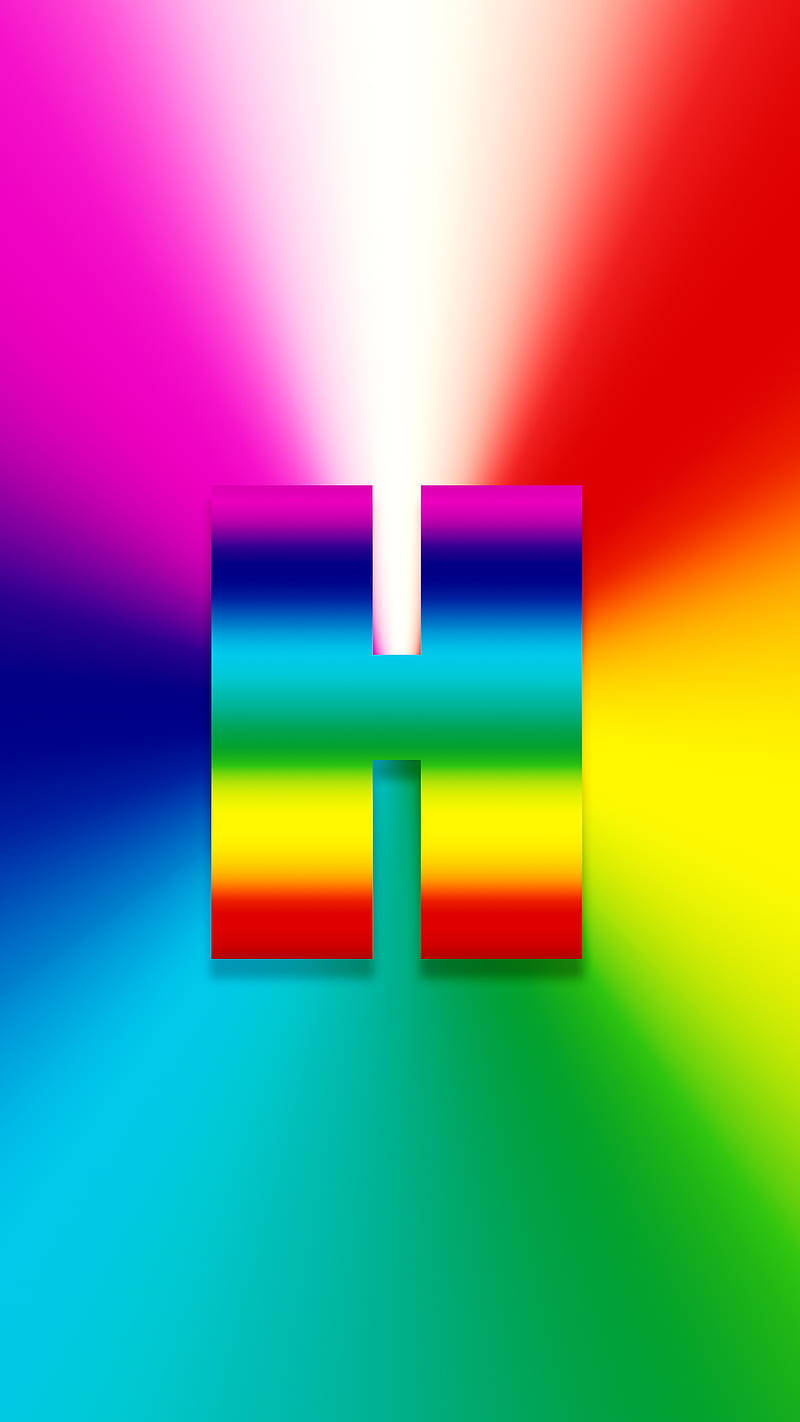 rainbow letter H, white, magenta red, HD Phone Wallpaper