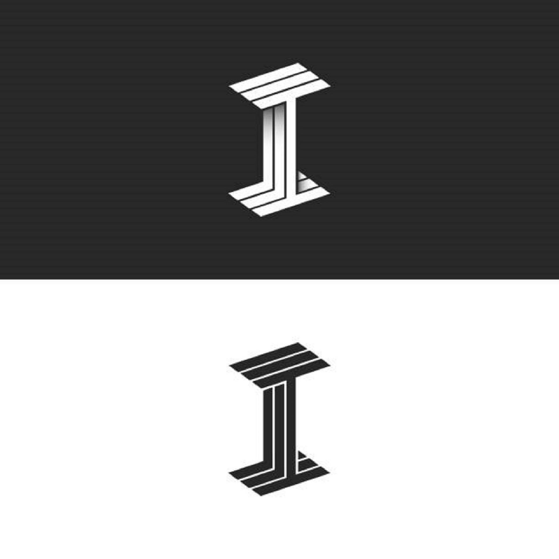 Black And White Letter I, white on black, black on white, Full HD Desktop Wallpaper