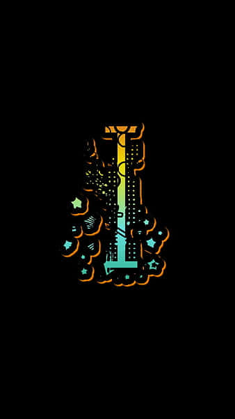 Letter I, glowing syringe, colorful stars, SD Phone Wallpaper