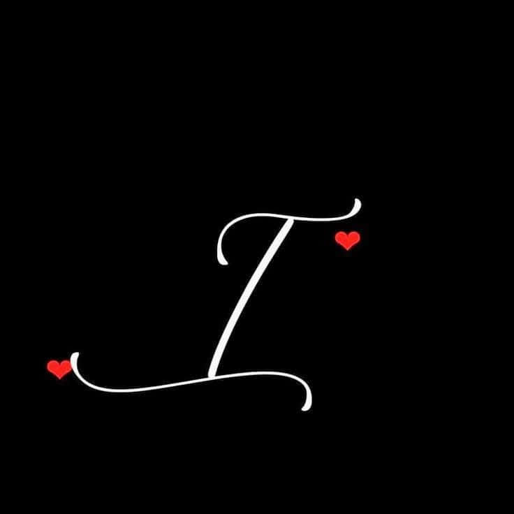 white letter I, red hearts, black background, SD Desktop Wallpaper