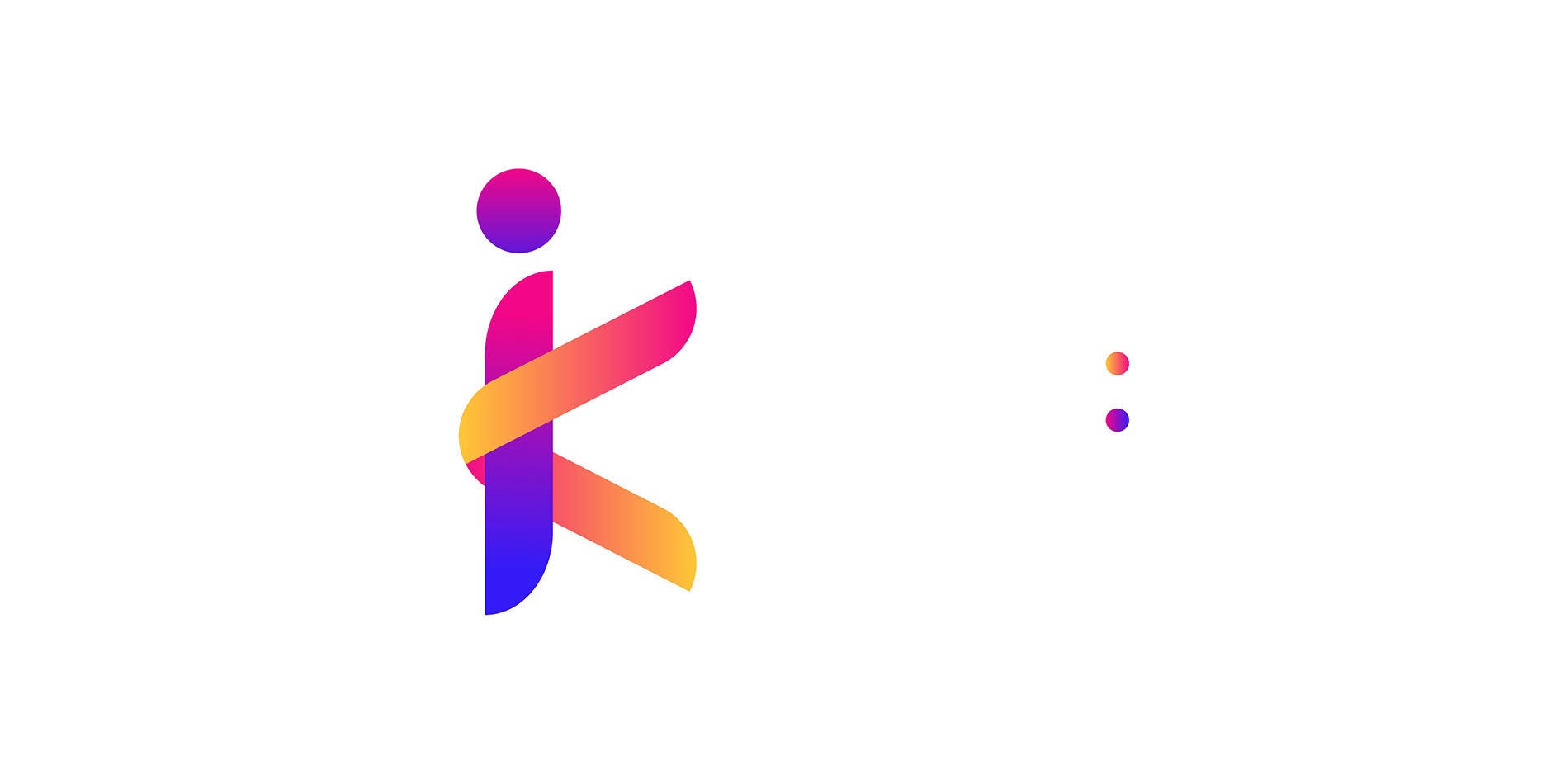 lowercase 'i', lowercase 'k', gradient purple to orange, HD Desktop Wallpaper