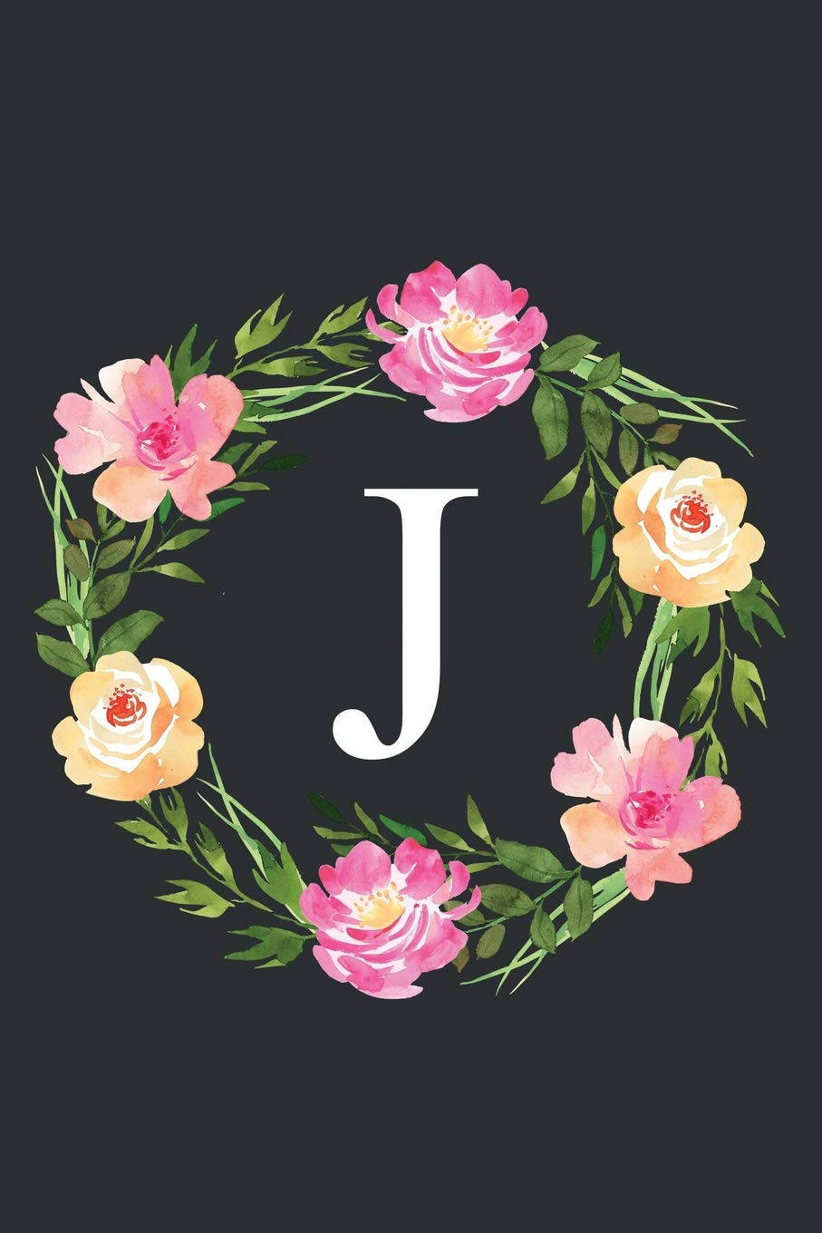 Letter J, pink and yellow roses, green leaves, HD Phone Wallpaper