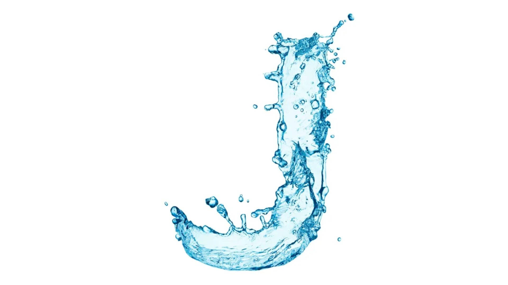 water splash, letter J, blue, Full HD Desktop Wallpaper