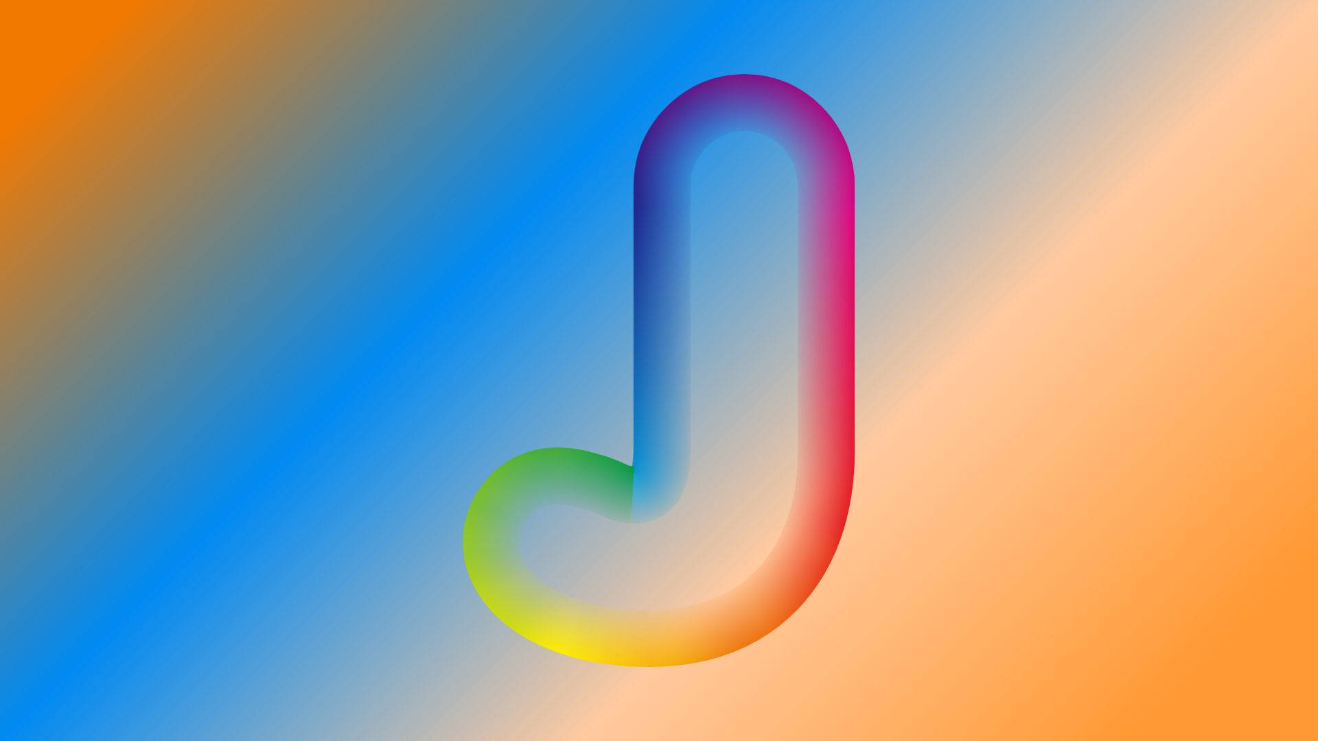 colorful letter J, glowing, rainbow-colored, Full HD Desktop Wallpaper