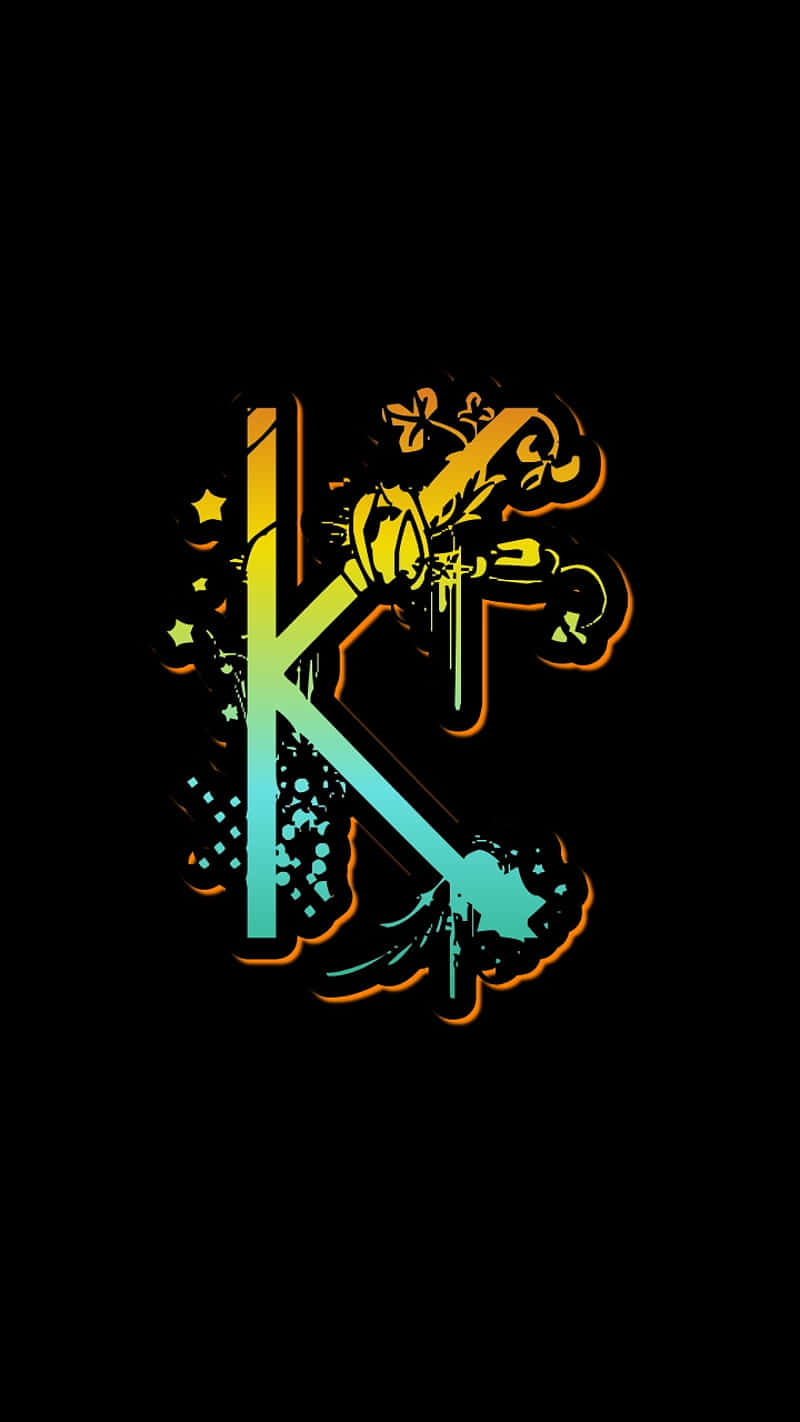 Letter K, vibrant gradient colors, graffiti-style embellishments, HD Phone Wallpaper