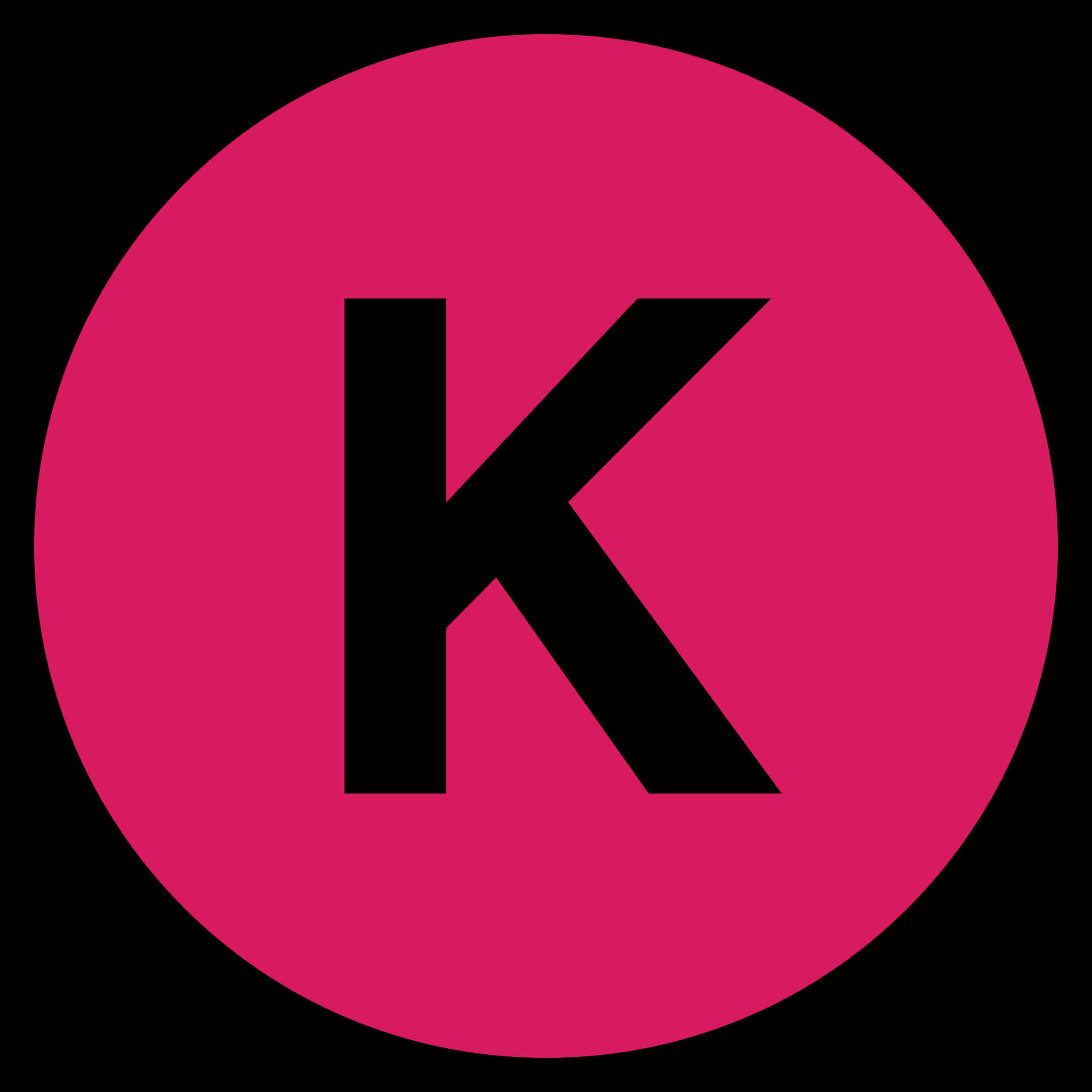 Letter K, pink, black, Full HD Desktop Wallpaper