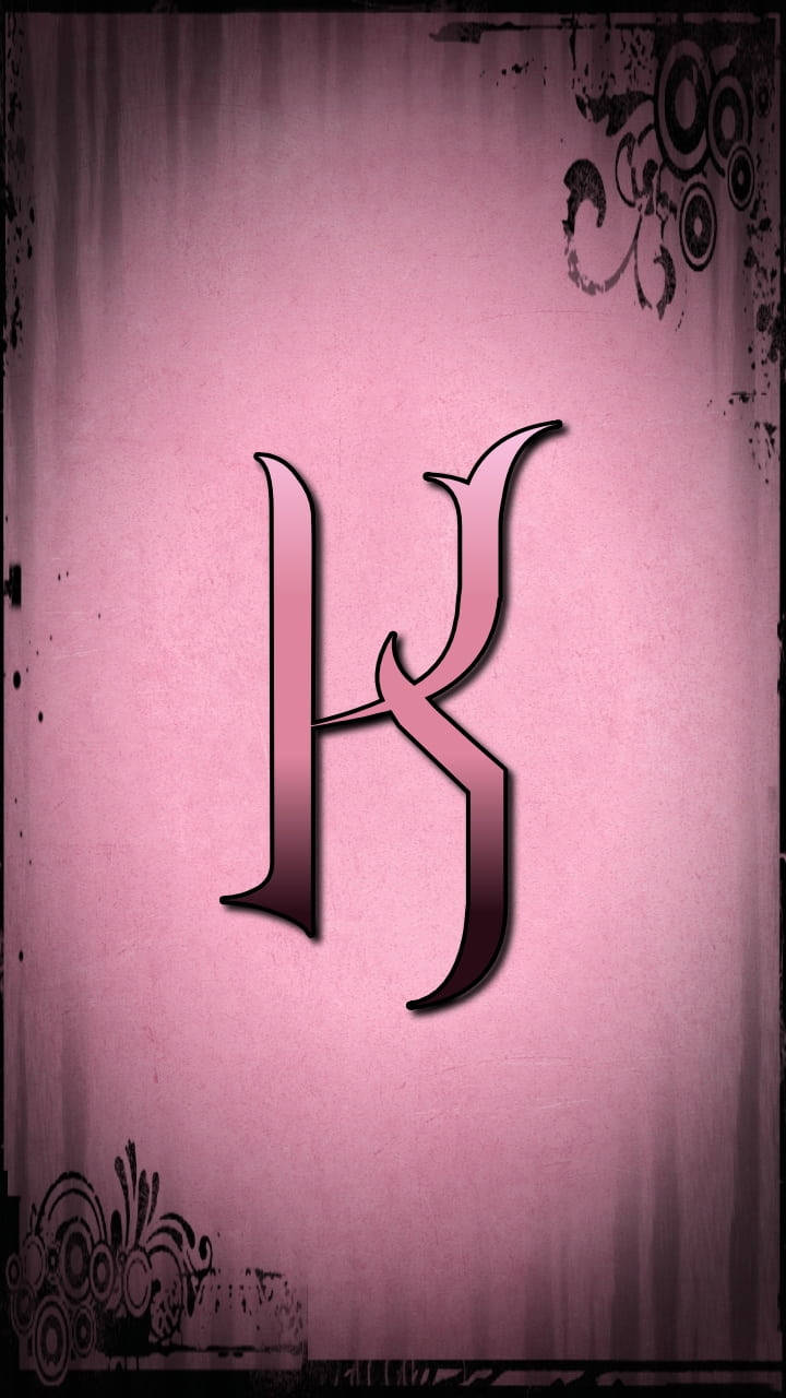 emo pink k alphabet, dark pink, black flourishes, HD Phone Wallpaper