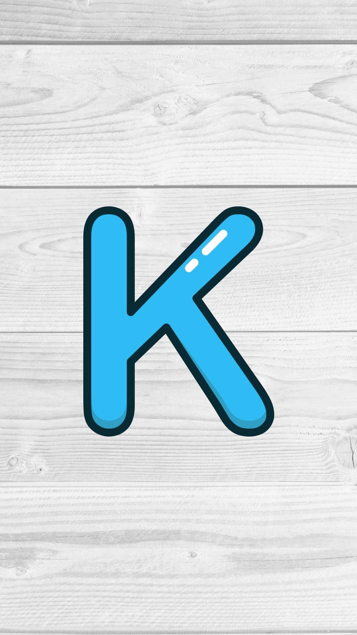 Round Blue K Alphabet, bright blue, black outline, HD Phone Wallpaper