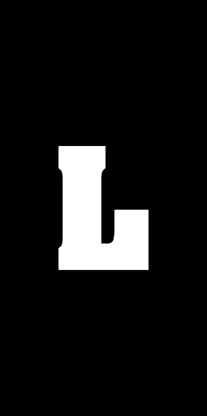white uppercase letter L, solid black background, HD Phone Wallpaper