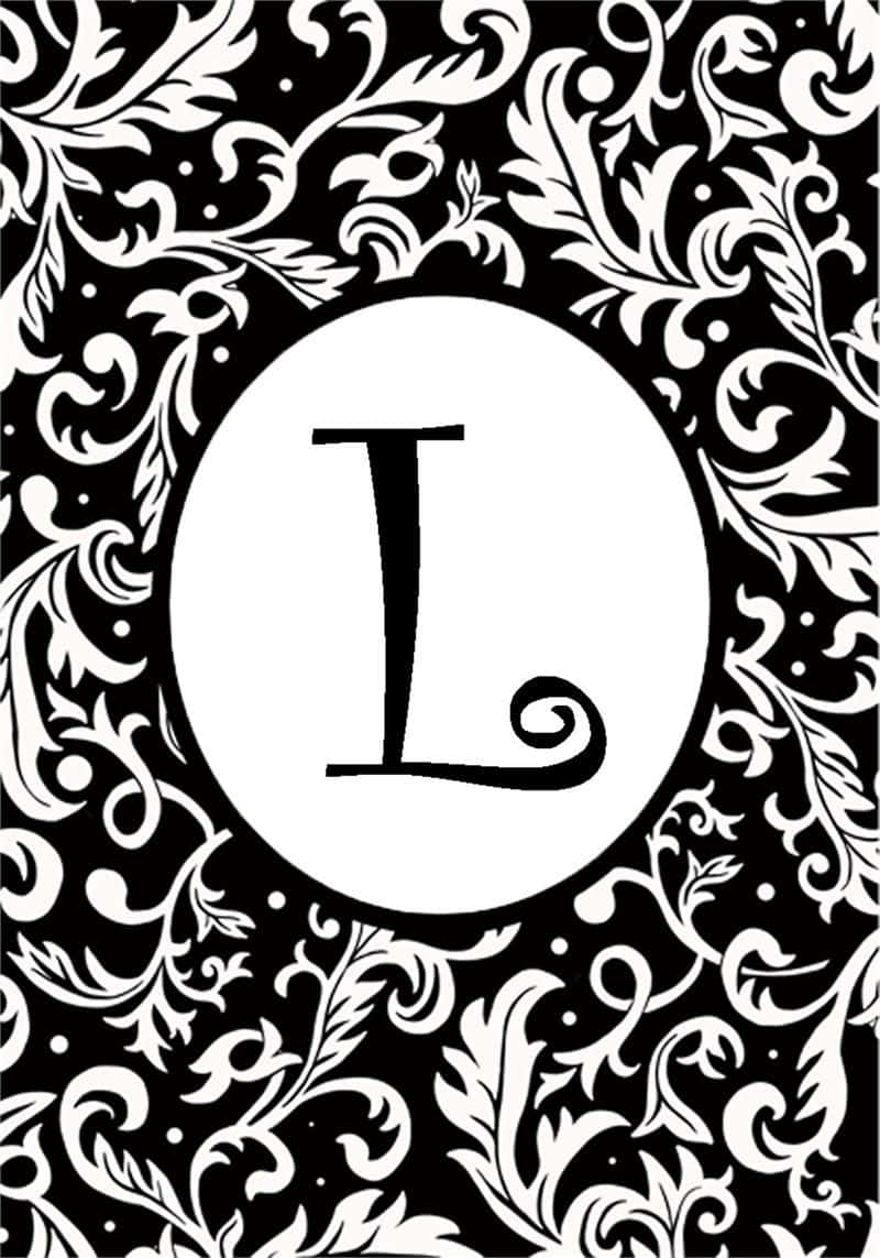 black letter L, white circle, black background, SD Phone Wallpaper