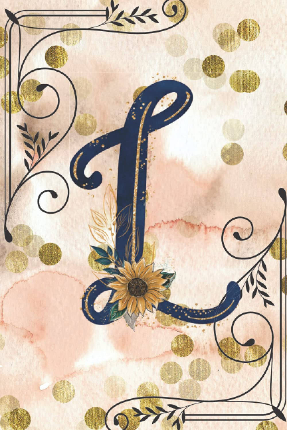 navy blue, ornate letter L, sunflower, HD Phone Wallpaper