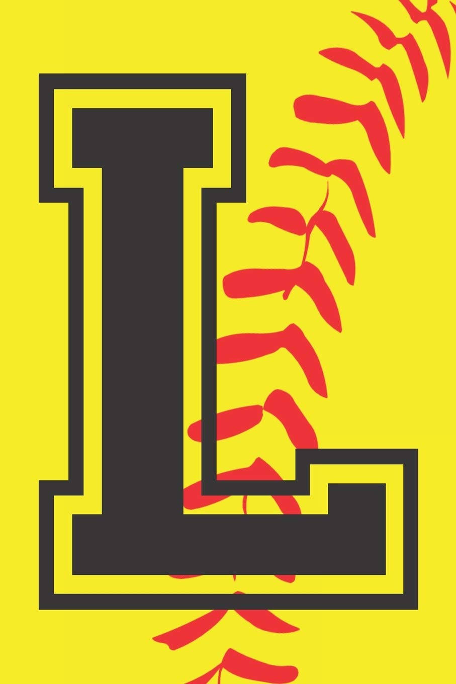 Black Letter L, red softball stitching, vibrant yellow background, HD Phone Wallpaper