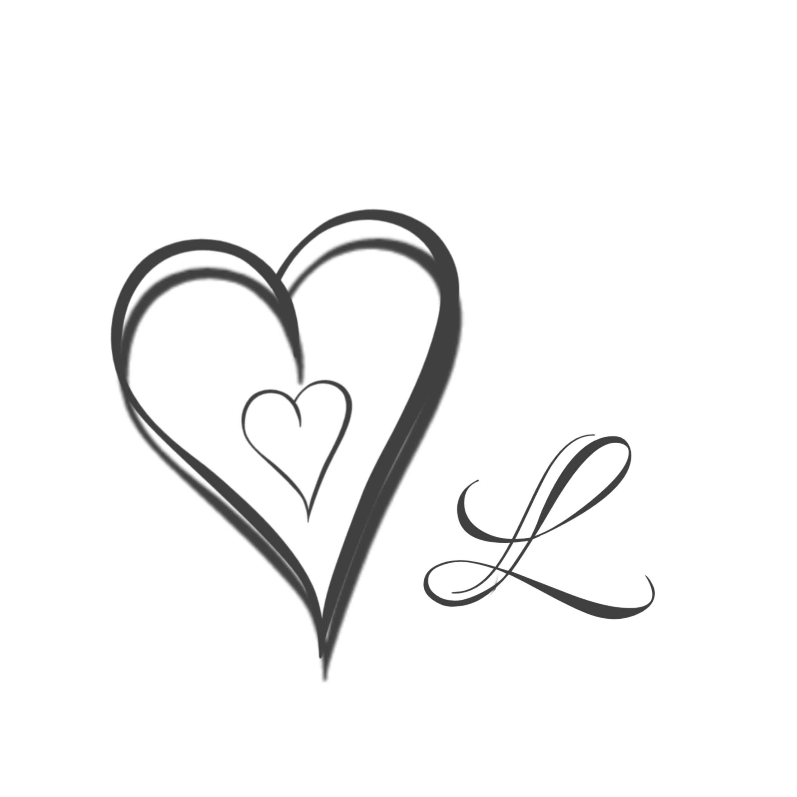heart, letter L, minimalist, 2K Desktop Wallpaper