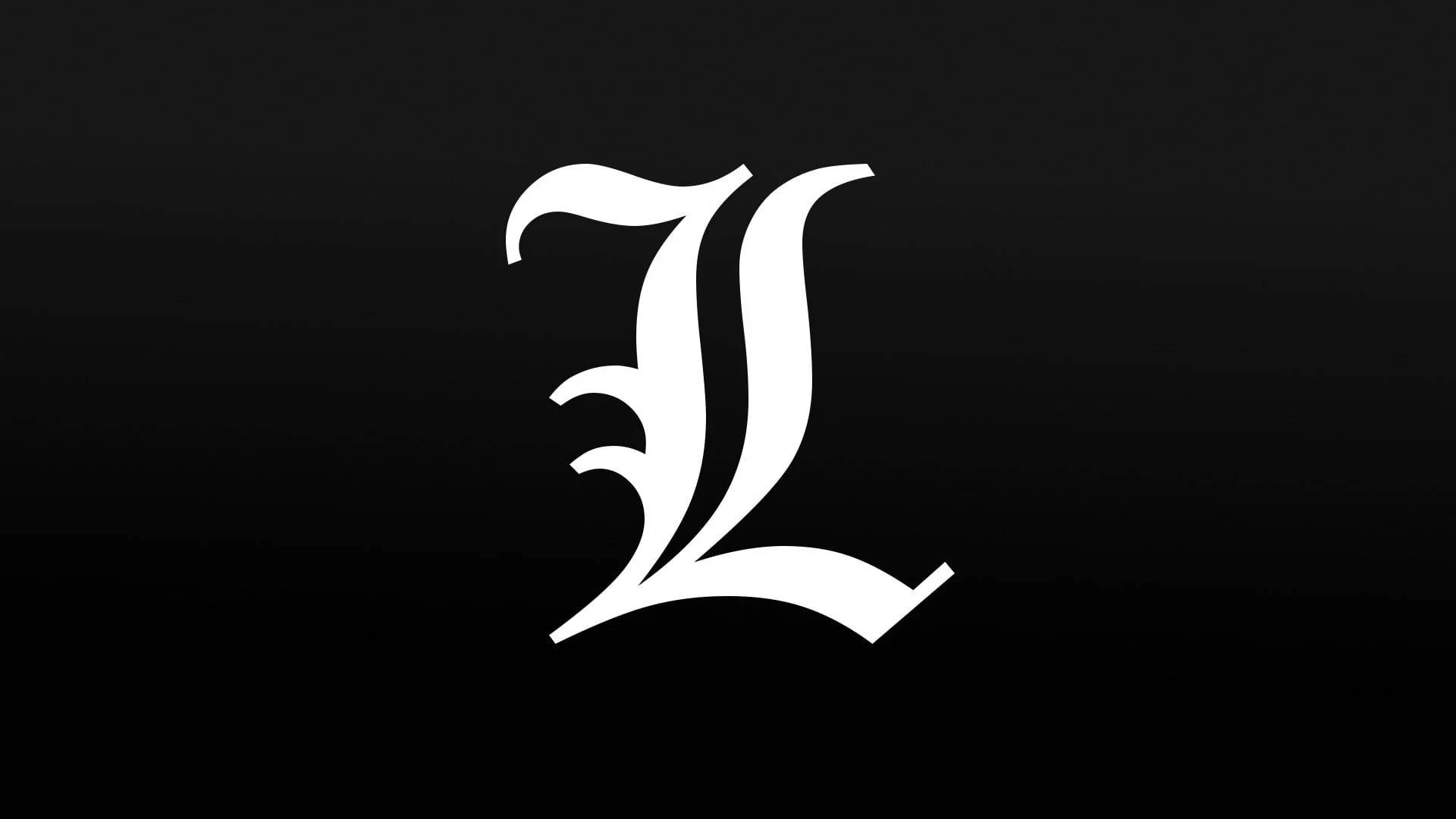 Letter L, solid black, stark white, Full HD Desktop Wallpaper