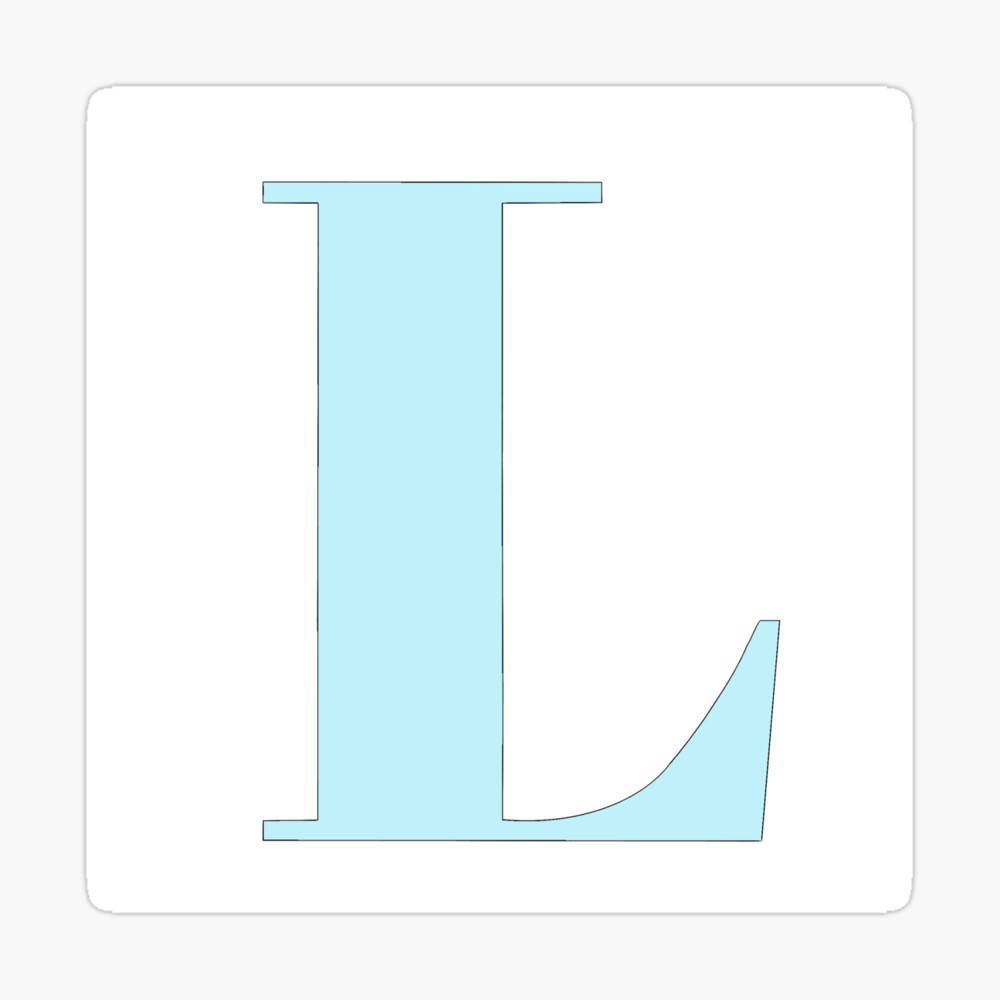 pastel blue, capital letter L, plain white background, SD Desktop Wallpaper
