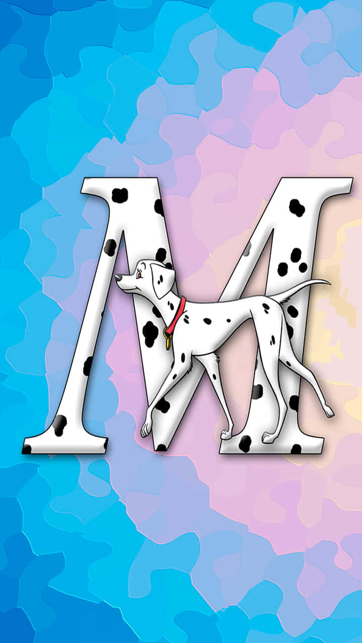 dalmatian dog, white letter M, vibrant blue, HD Phone Wallpaper