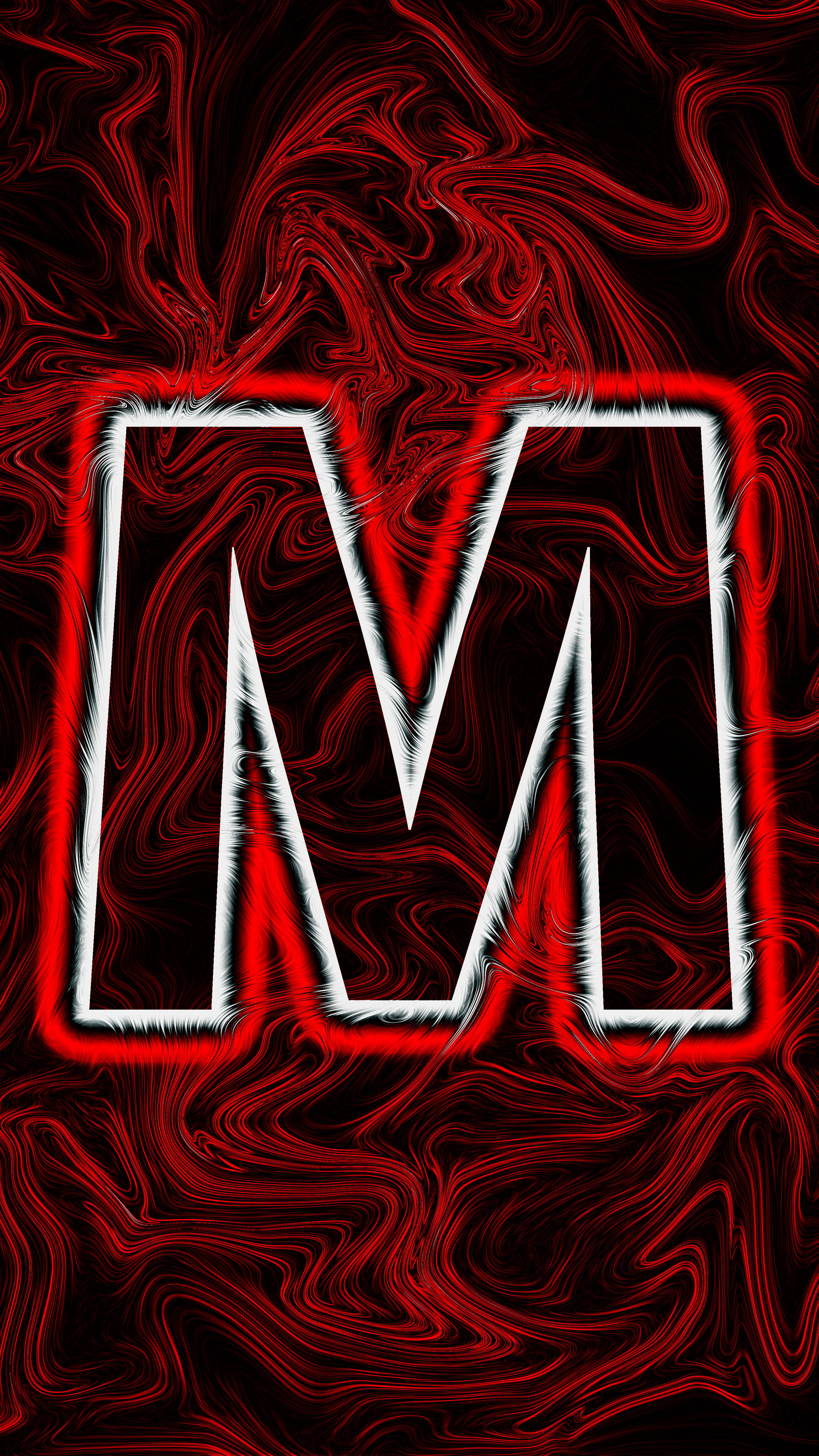 Letter M, white, jagged edges, 5K Phone Wallpaper