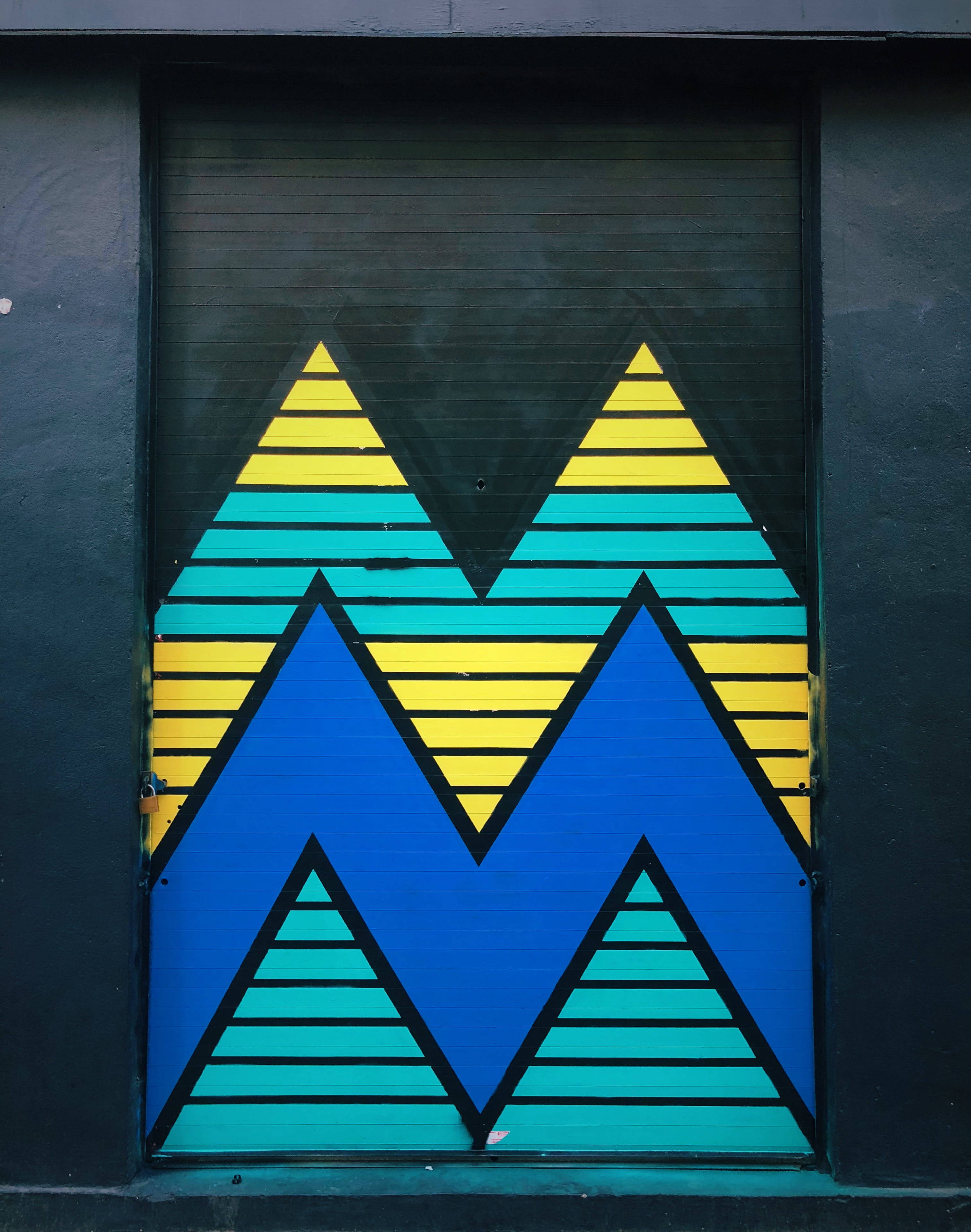 Letter M, blue, yellow, 2K Phone Wallpaper