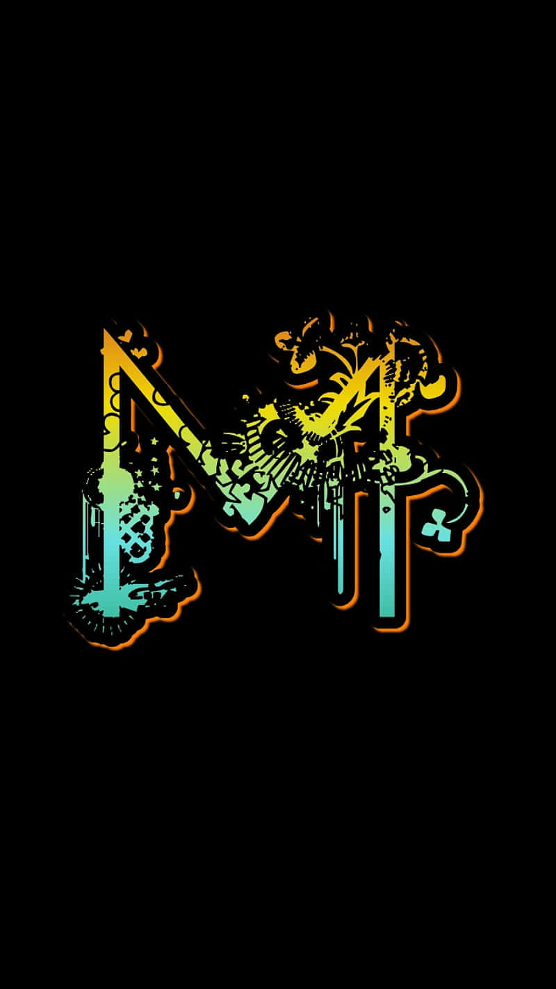 neon letter M, dripping paint, floral elements, HD Phone Wallpaper