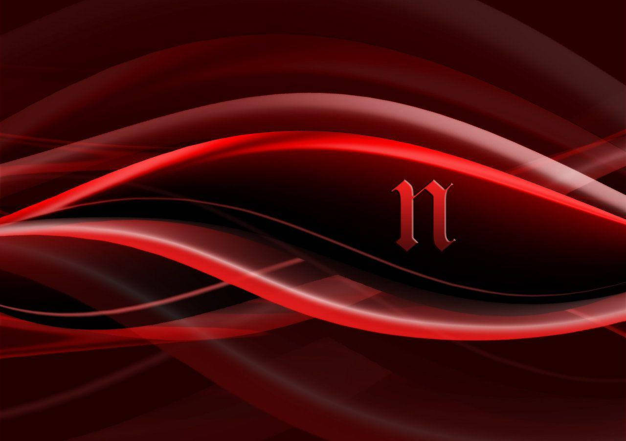 Letter N, red color, abstract design, HD Desktop Wallpaper