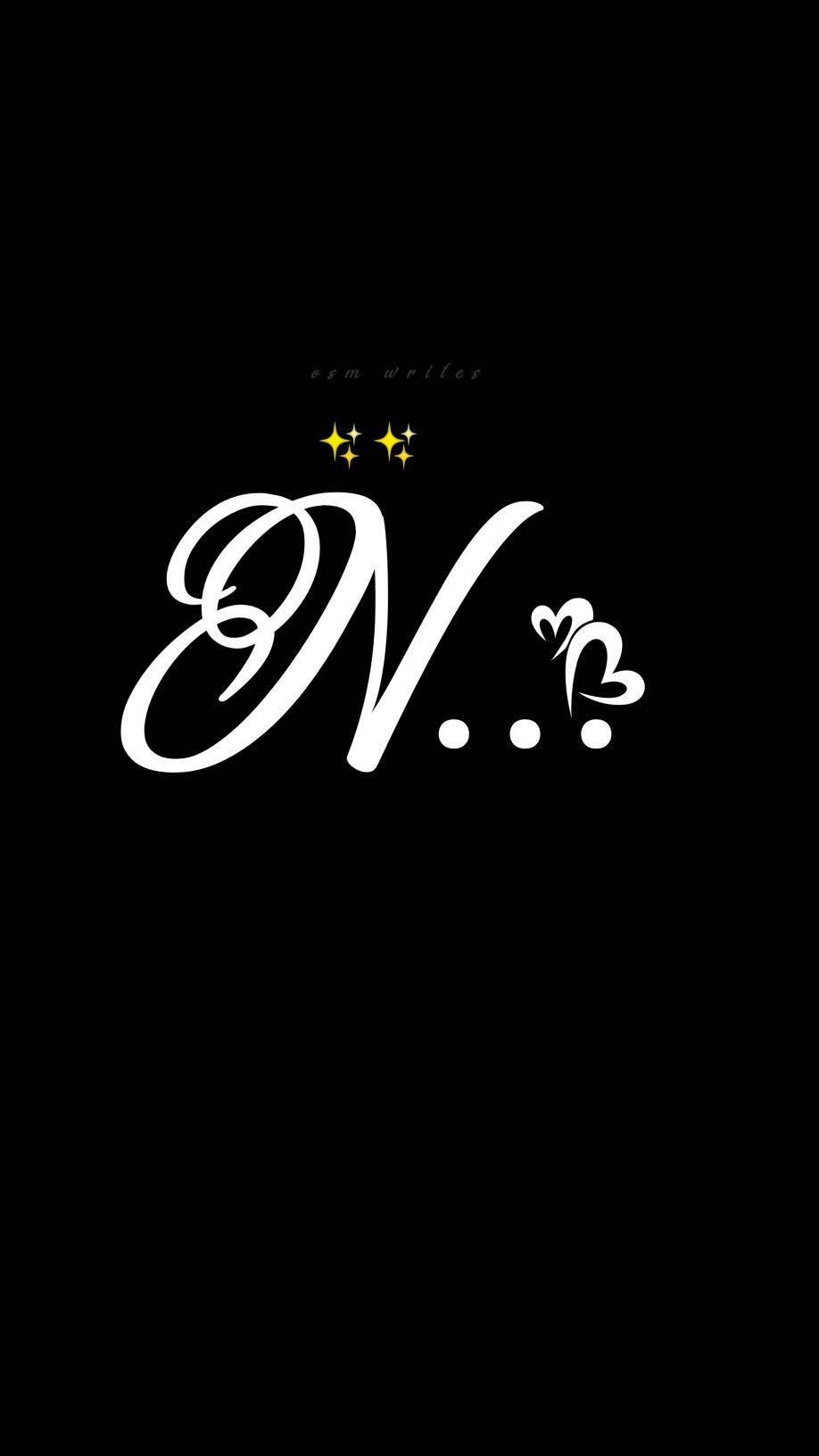 cursive N, black background, white cursive 'N', HD Phone Wallpaper