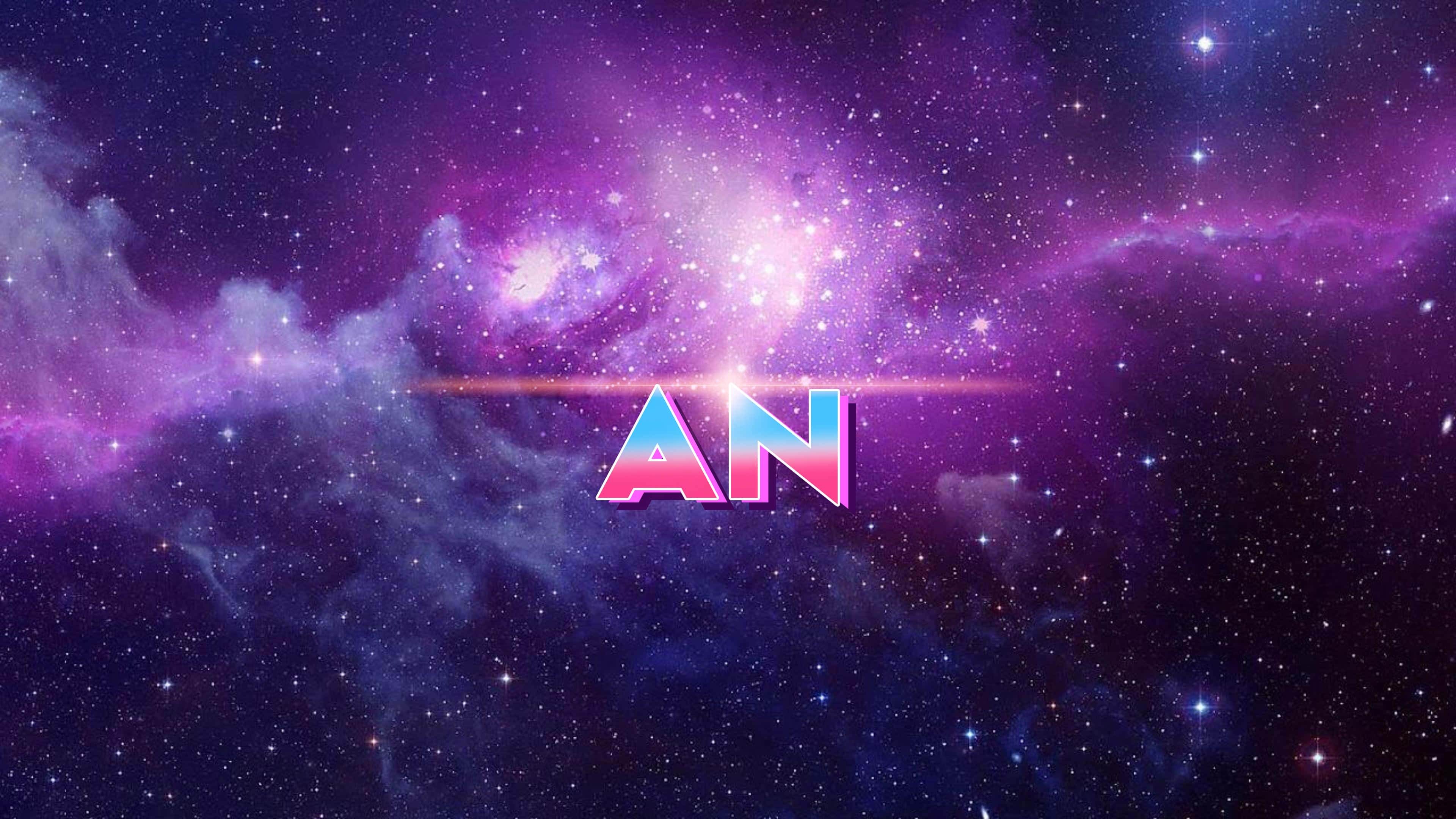 AN, vibrant purple nebulae, stars, 4K Desktop Wallpaper