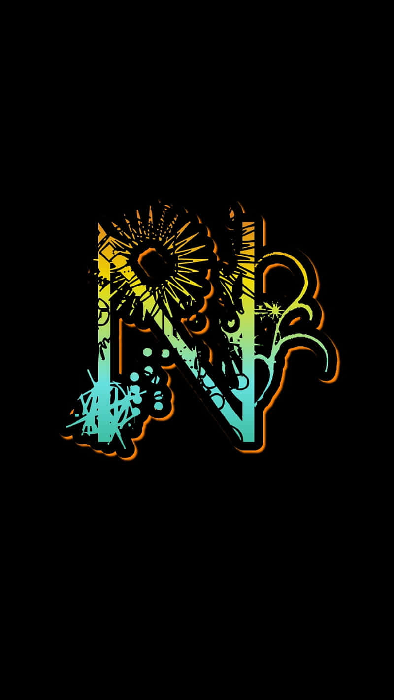 Funky Letter N Initial, graffiti, floral elements, HD Phone Wallpaper