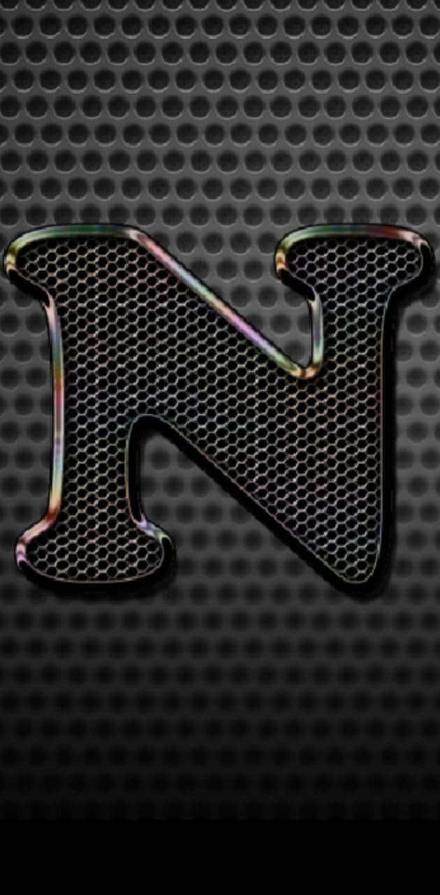 textured letter n initial, metallic letter N, iridescent edges, HD Phone Wallpaper