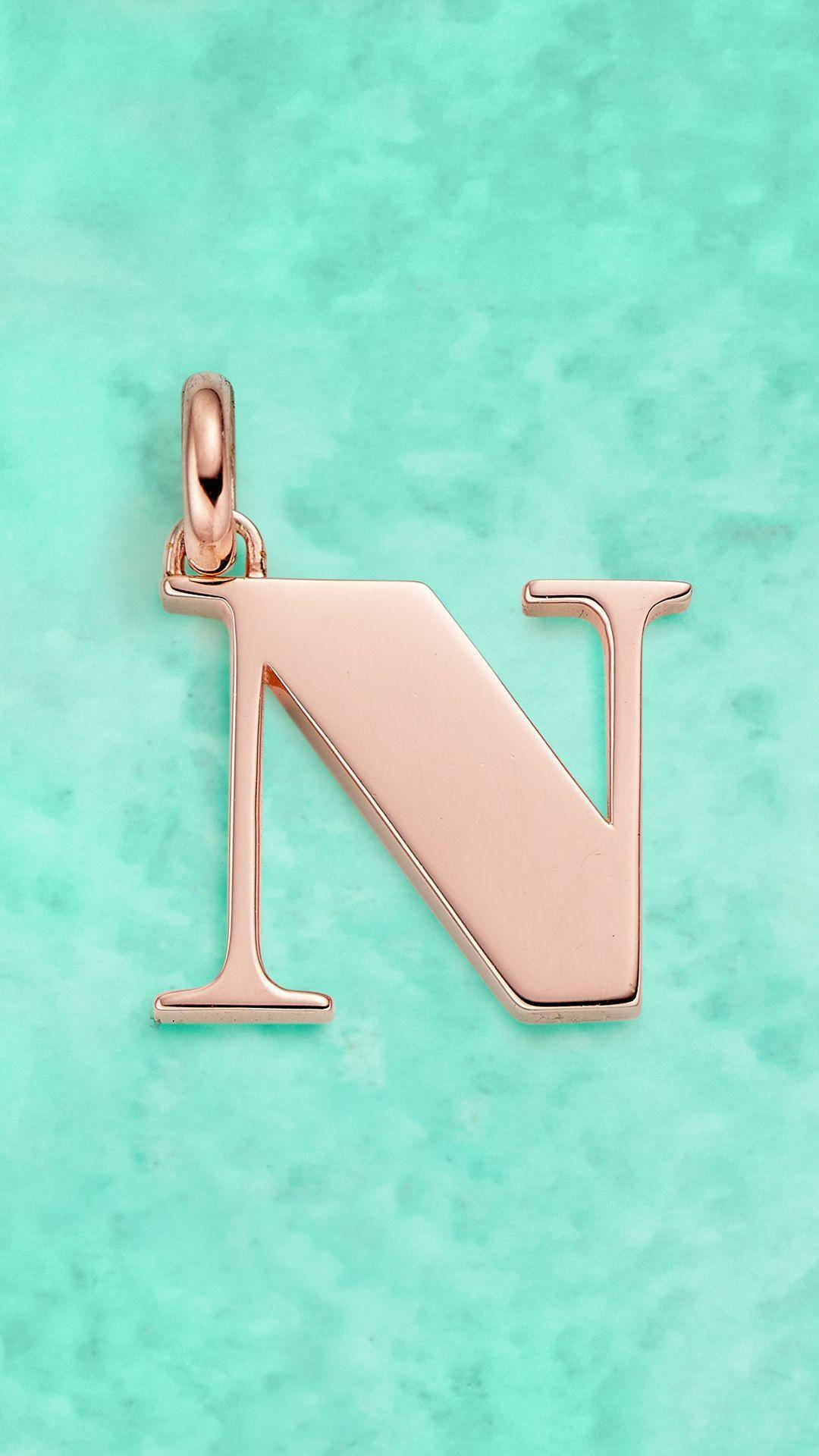 Letter N, rose gold, pendant, Full HD Phone Wallpaper