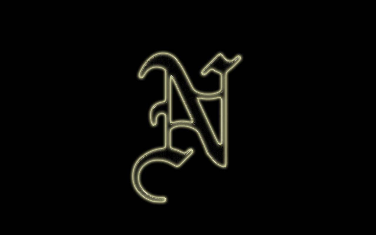 letter N, glowing, ornate, HD Desktop Wallpaper