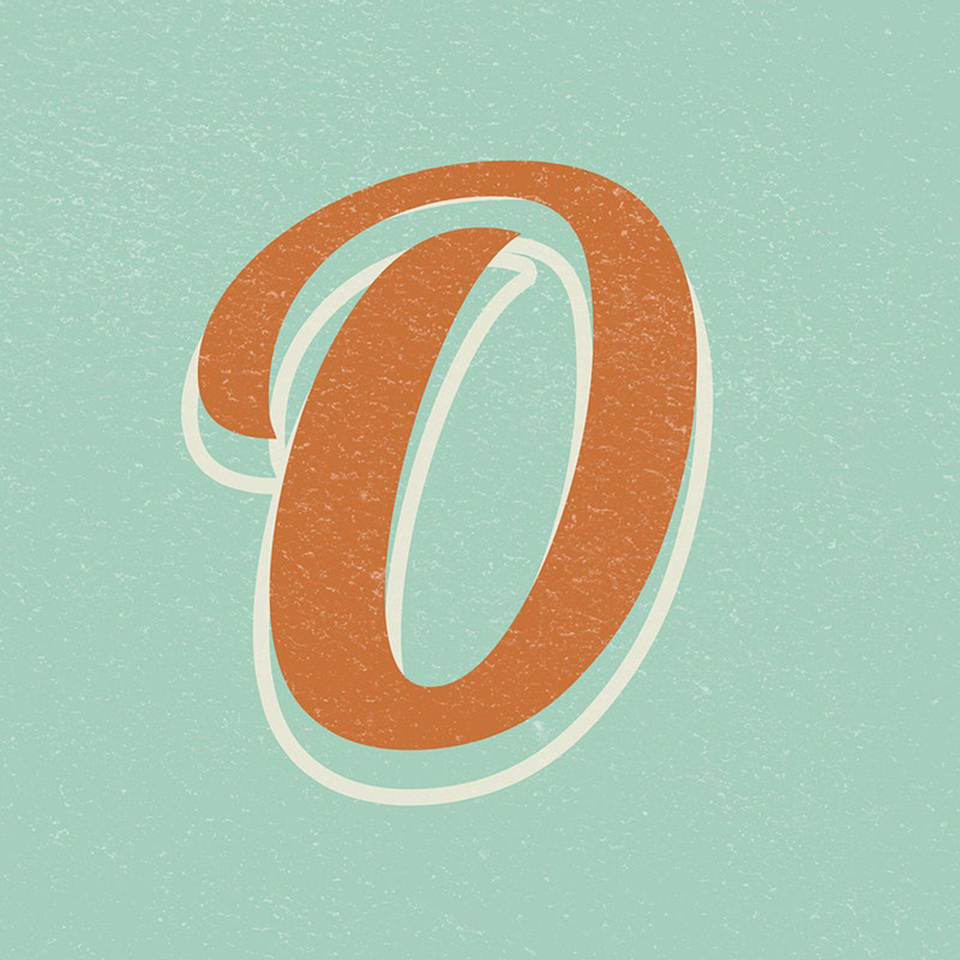 retro letter o, orange, white outline, Full HD Desktop Wallpaper