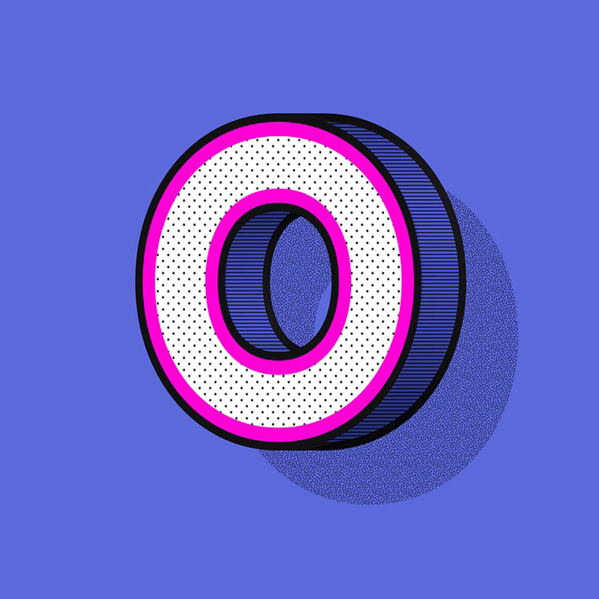 Letter O, halftone patterns, bold pink outline, Full HD Desktop Wallpaper