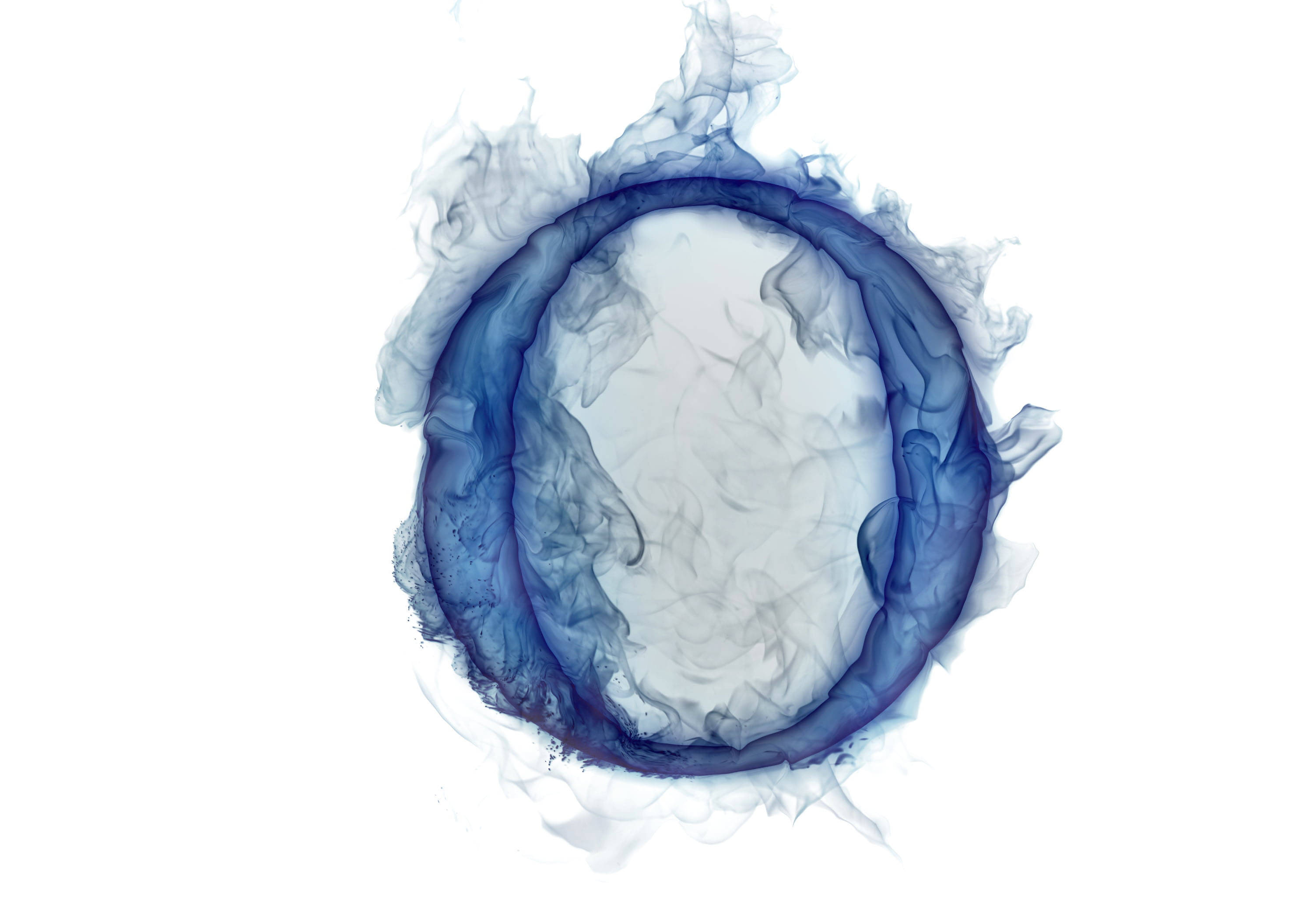 blue, letter O, flames, 2K Desktop Wallpaper