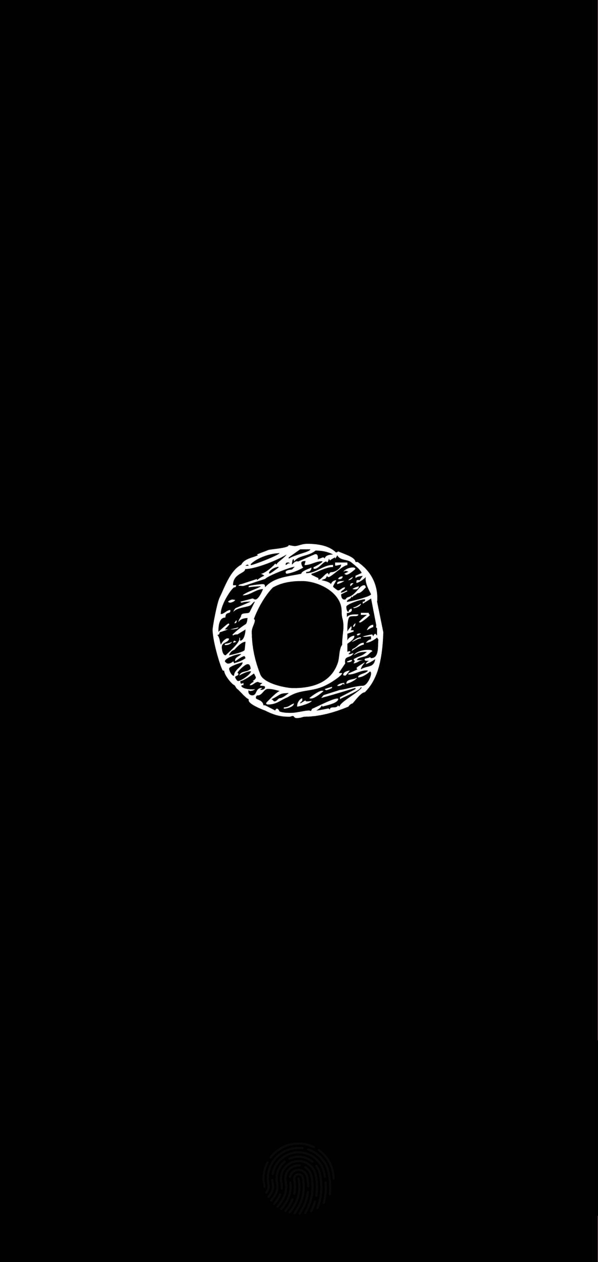 Letter O, white, black background, 4K Phone Wallpaper