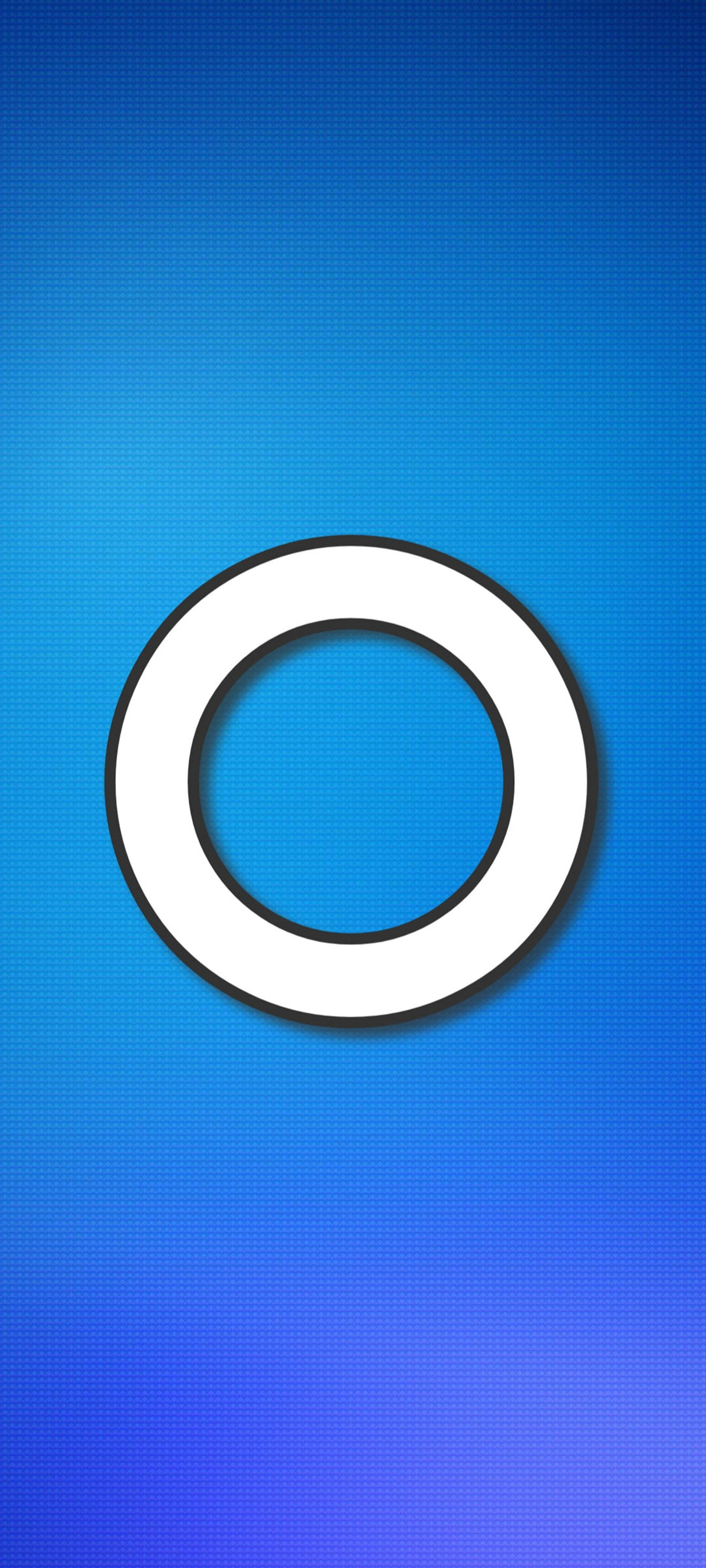 Letter O, white ring, black outline, 4K Phone Wallpaper