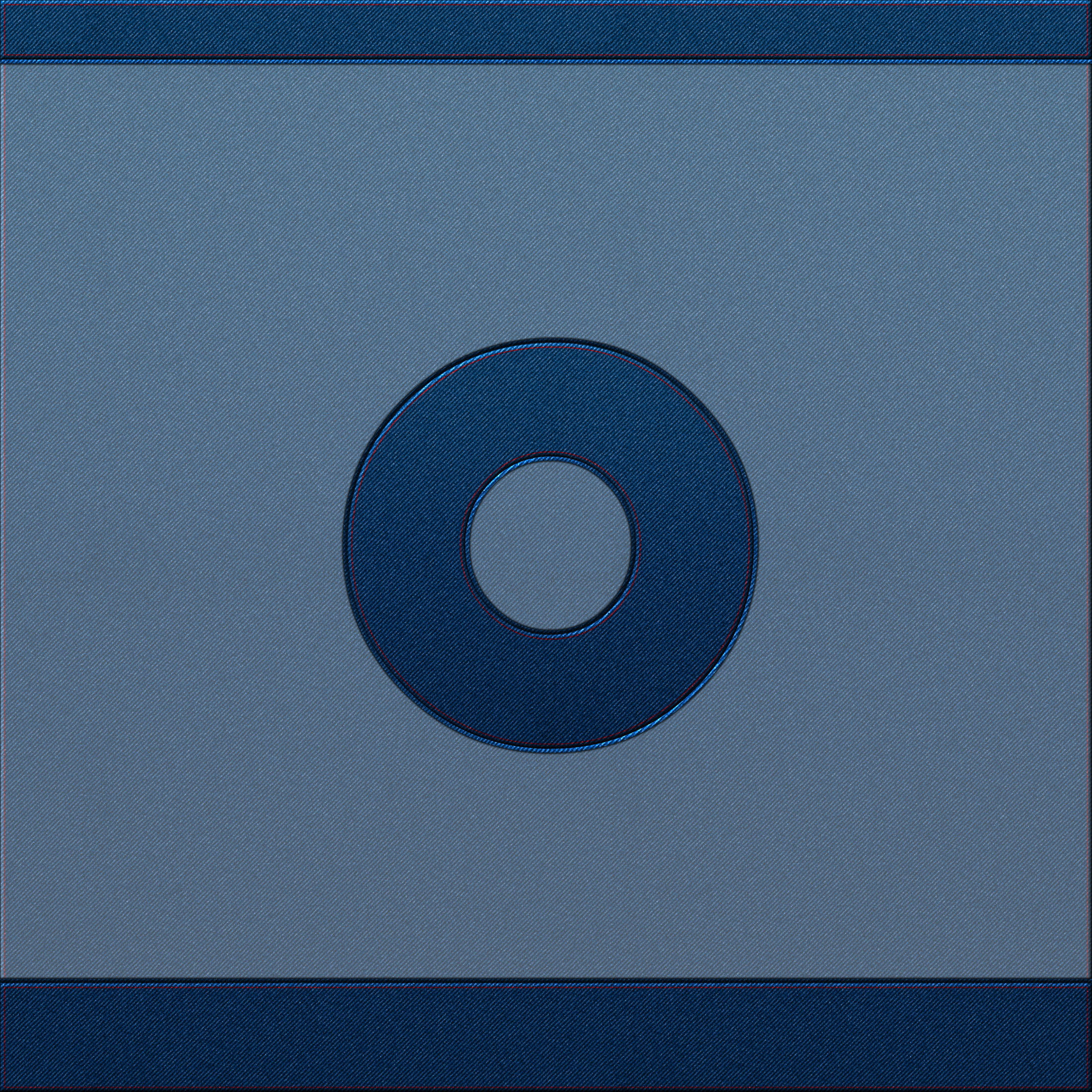 Letter O, denim texture, blue circular pattern, Full HD Desktop Wallpaper