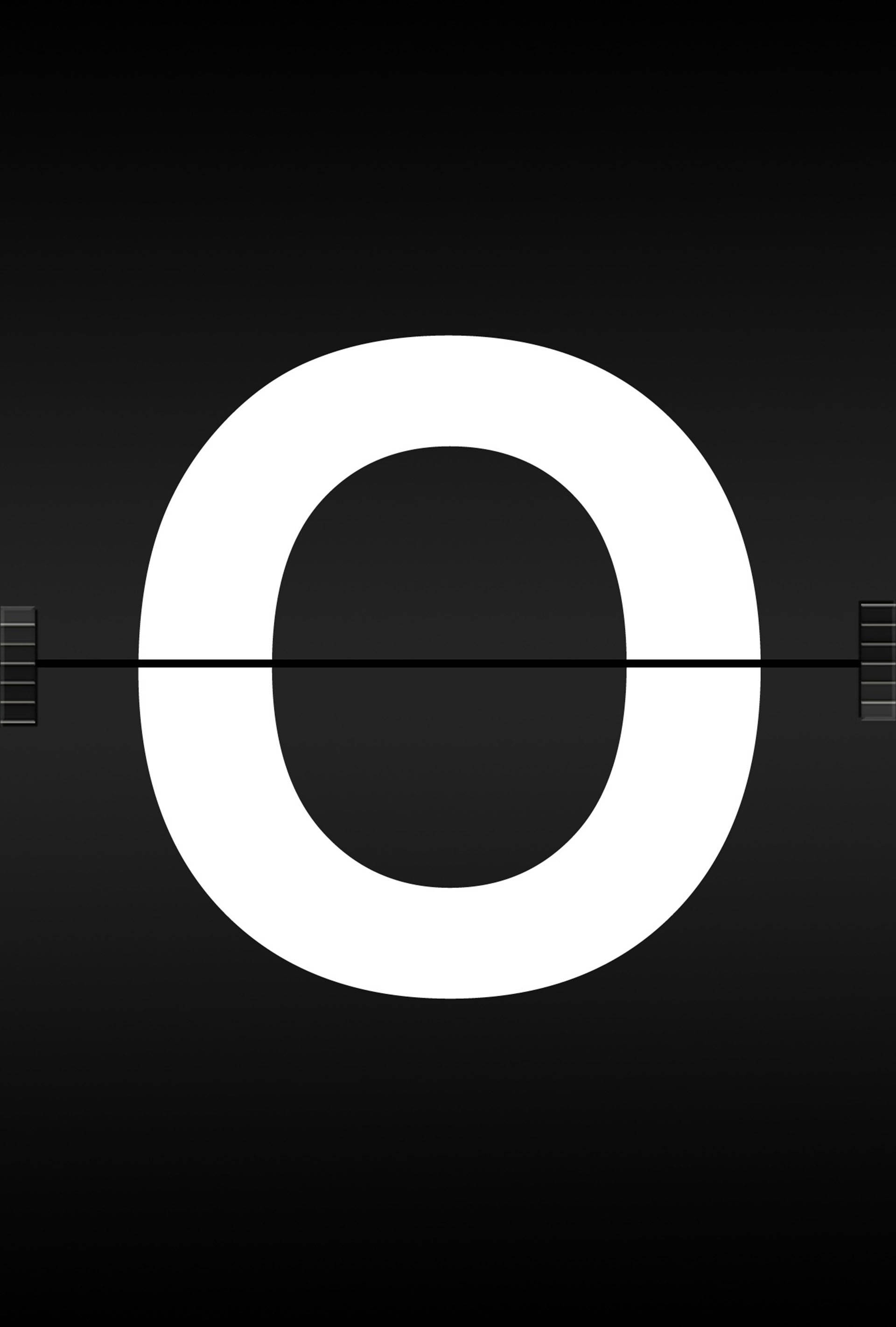 Alphabet Letter O, white letter O, black gradient background, 2K Phone Wallpaper