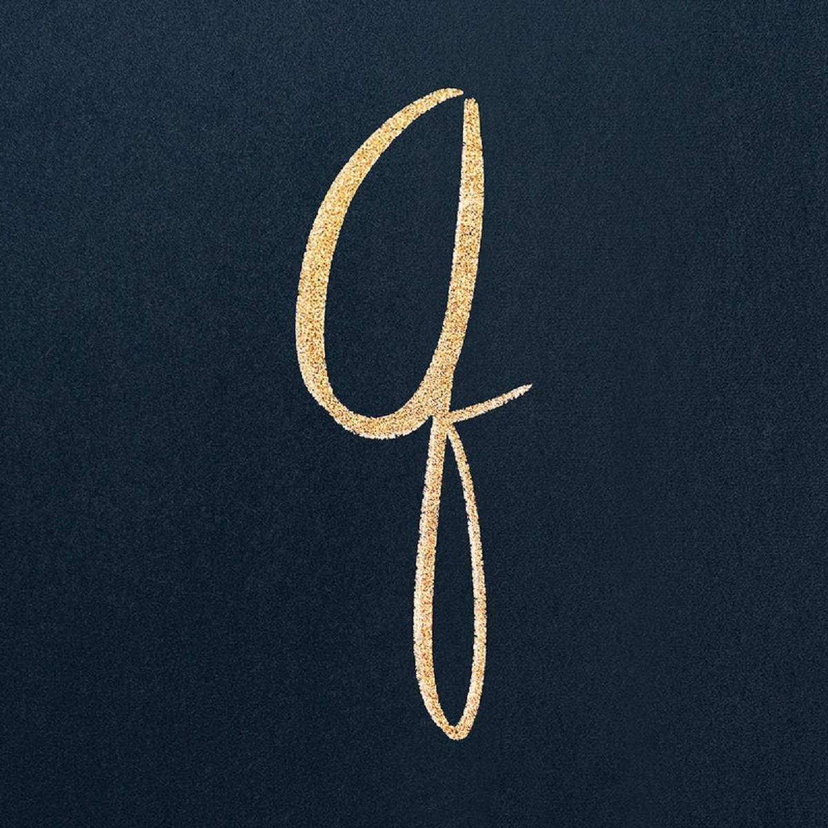cursive letter Q, glittering gold, textured navy blue background, SD Desktop Wallpaper