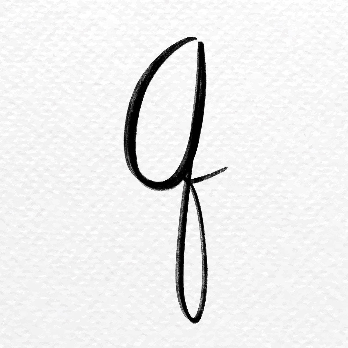 handwritten letter Q, bold black, textured white paper, SD Desktop Wallpaper