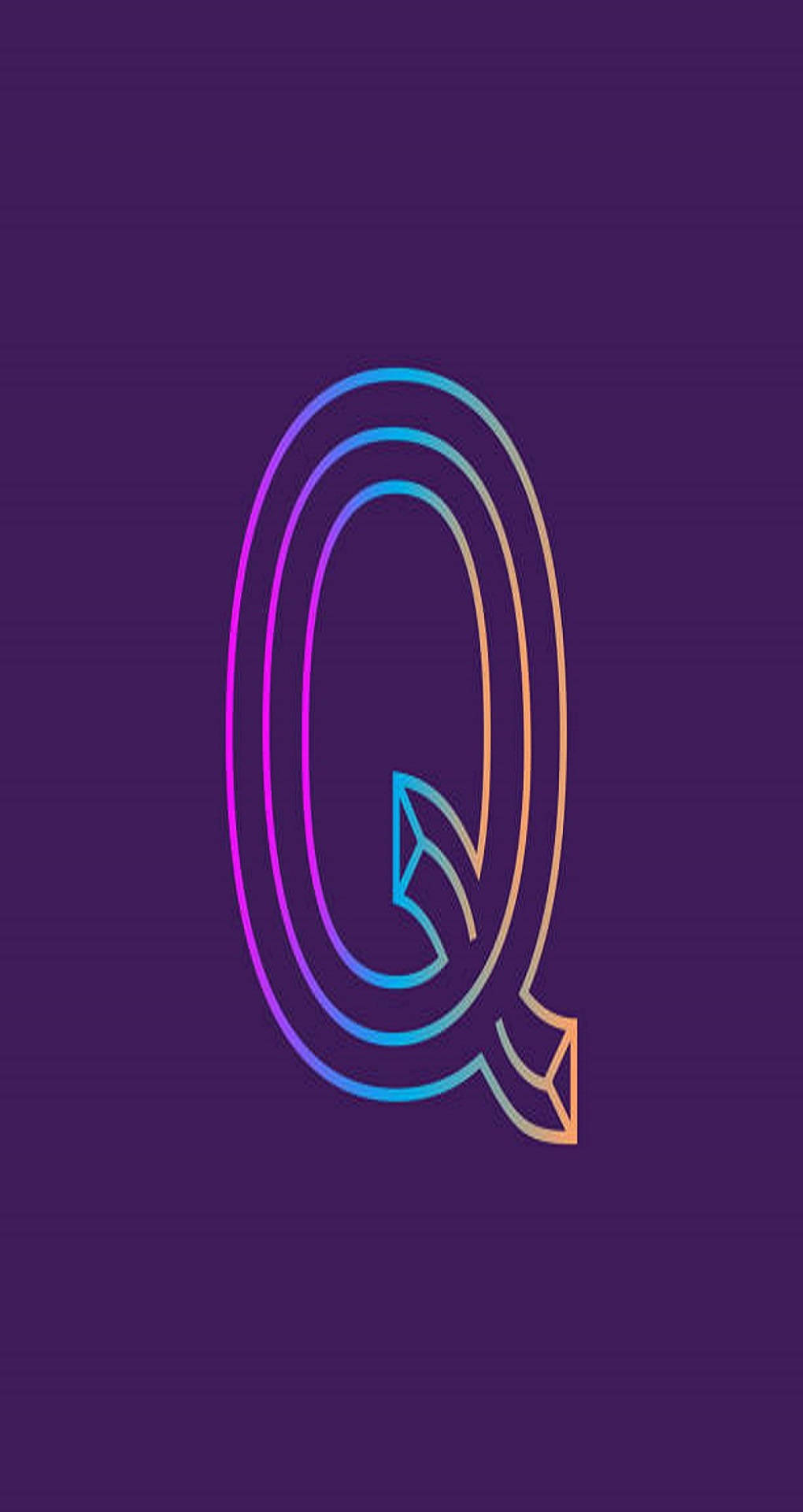 Letter Q, neon gradient, violet, Full HD Phone Wallpaper