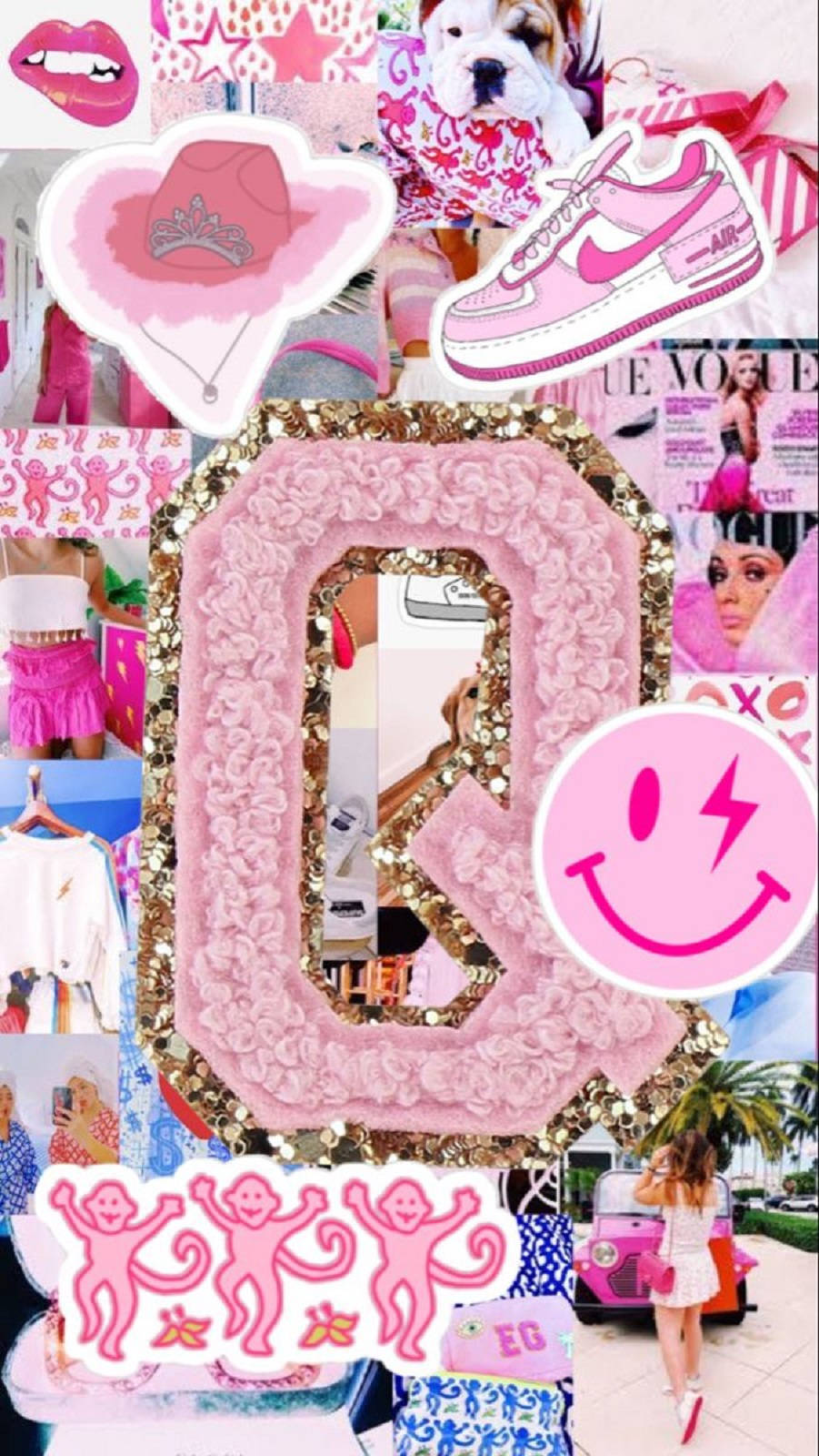 Letter Q, pink, glittery, HD Phone Wallpaper