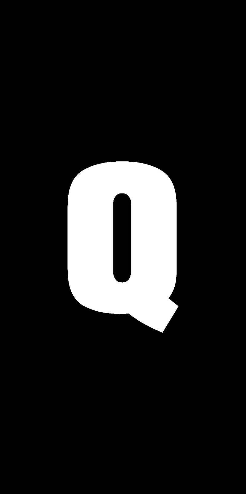uppercase Q, white, black background, HD Phone Wallpaper