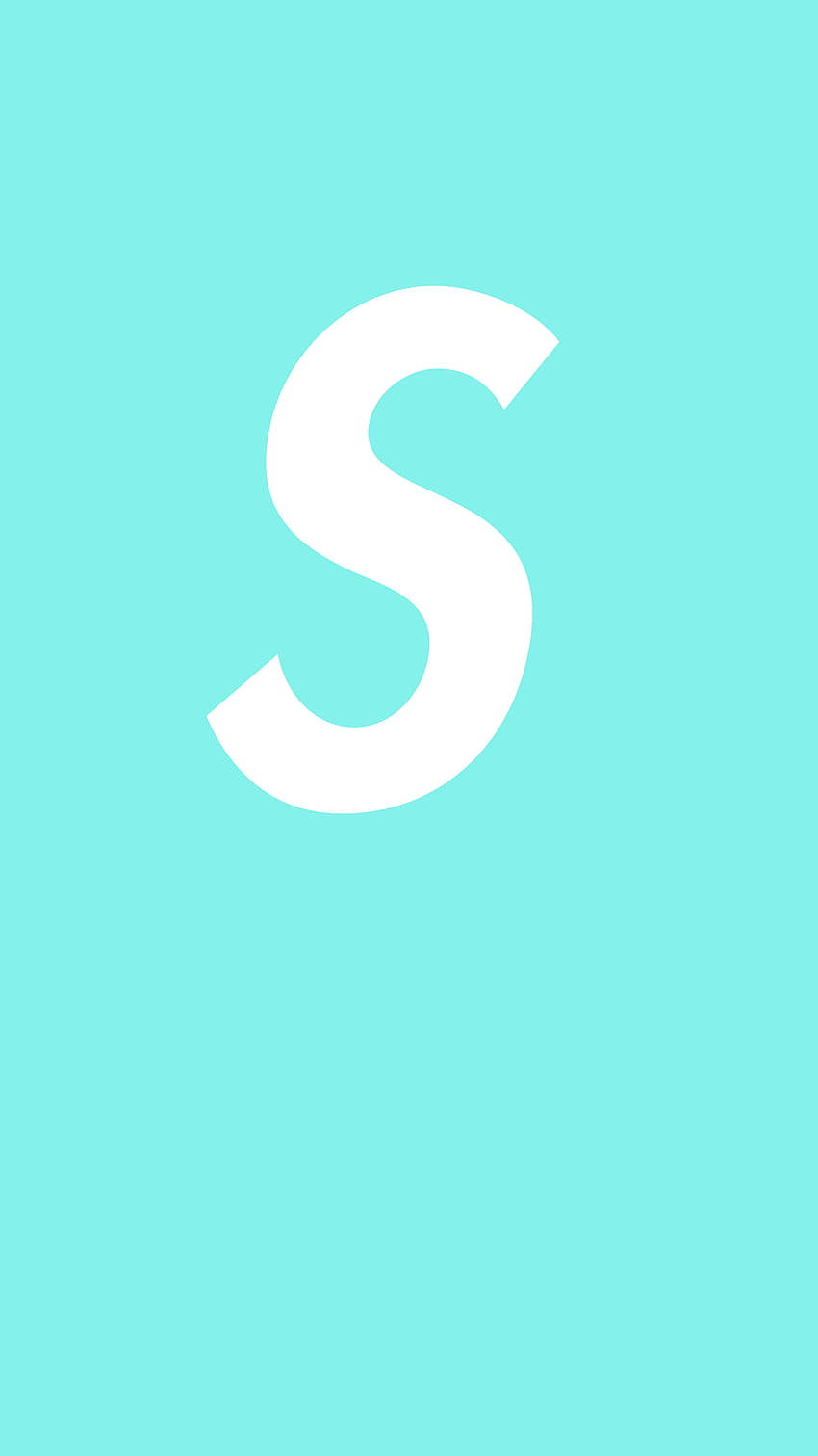 Blue Canvas S, white letter S, solid turquoise background, HD Phone Wallpaper