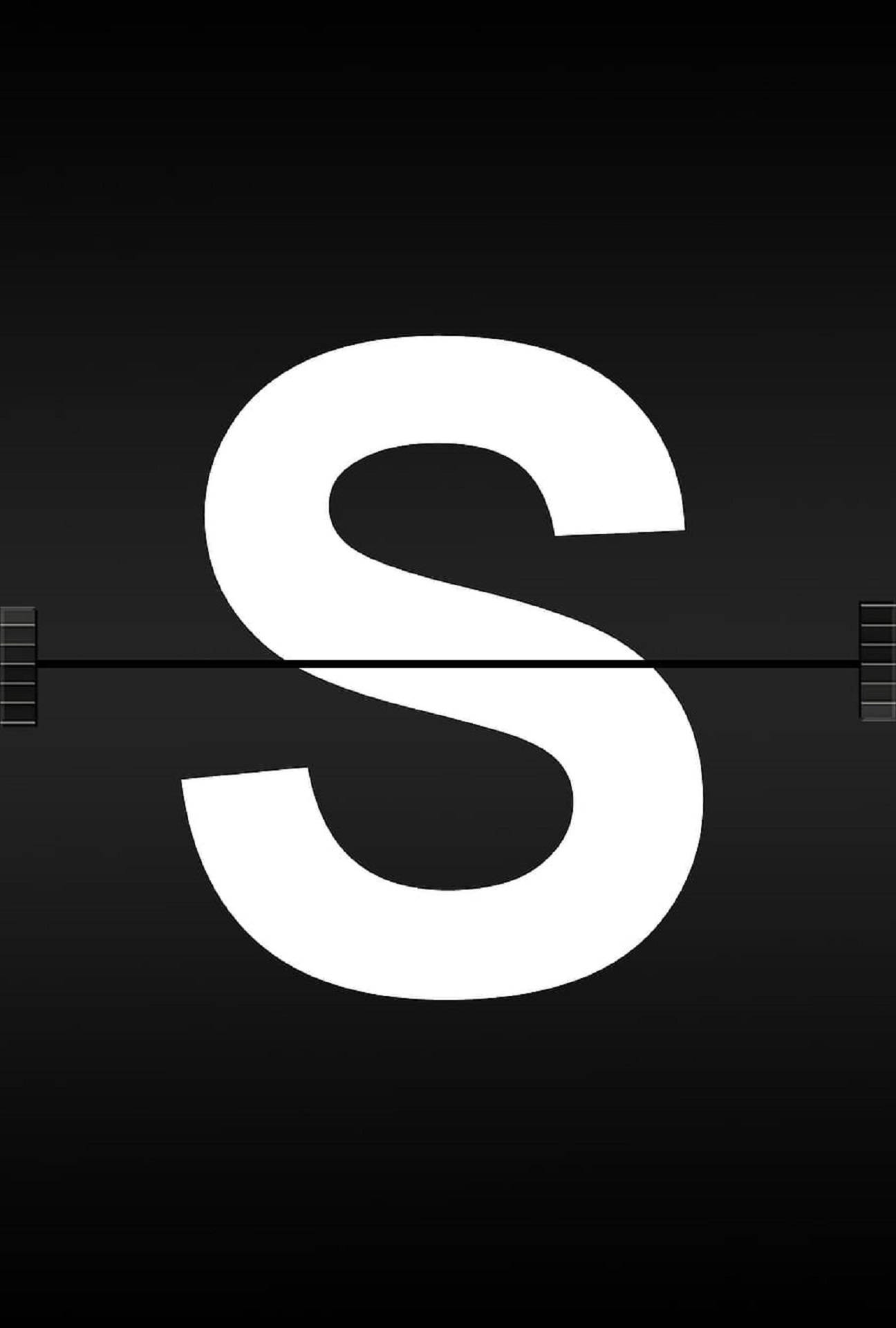 black background, white letter S, horizontal film strip markers, Full HD Phone Wallpaper