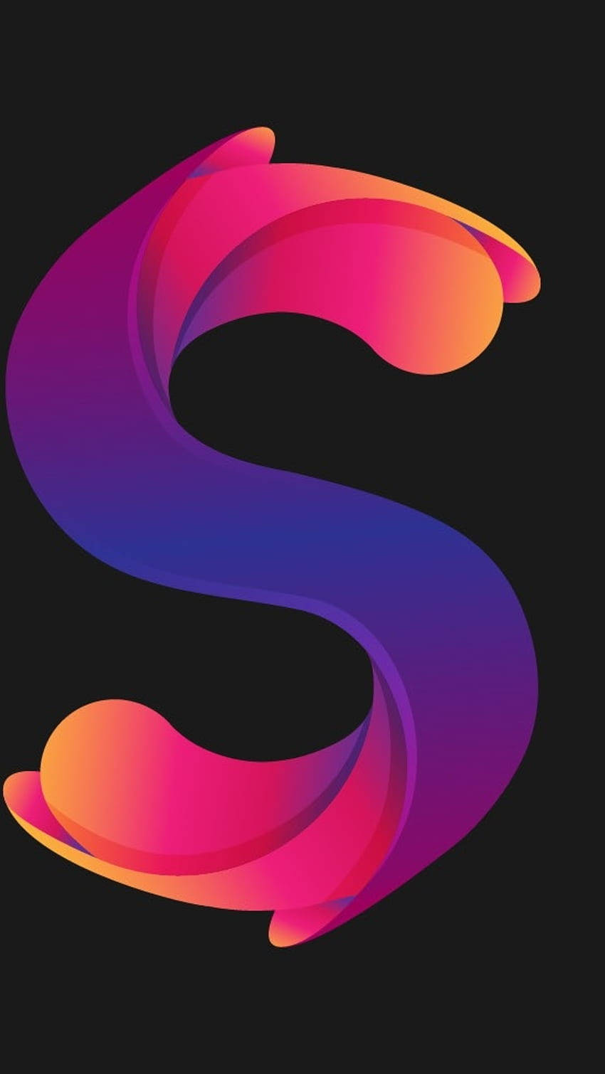 letter S, vibrant gradient hues, pink orange and purple, HD Phone Wallpaper