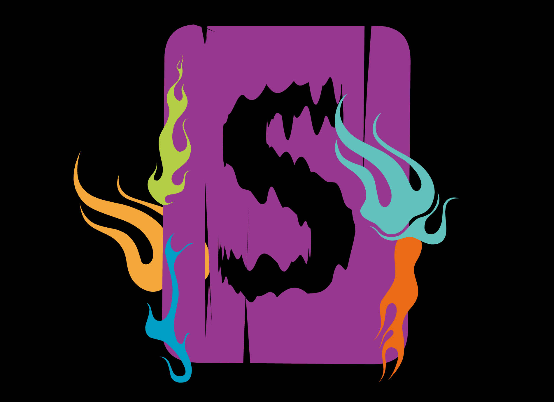 Letter S, purple, jagged edges, HD Desktop Wallpaper