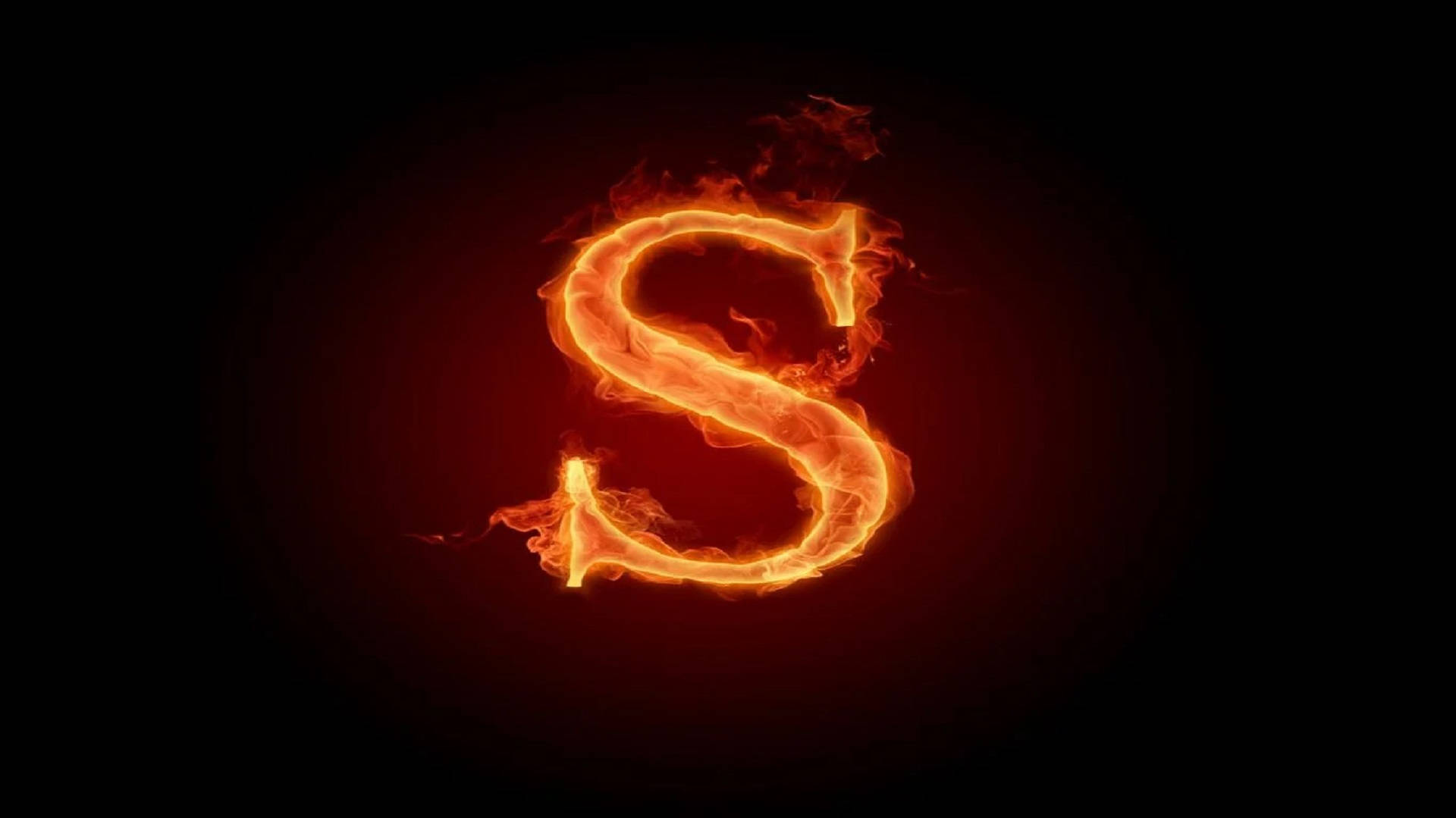 flaming letter S, orange flames, red flames, Full HD Desktop Wallpaper