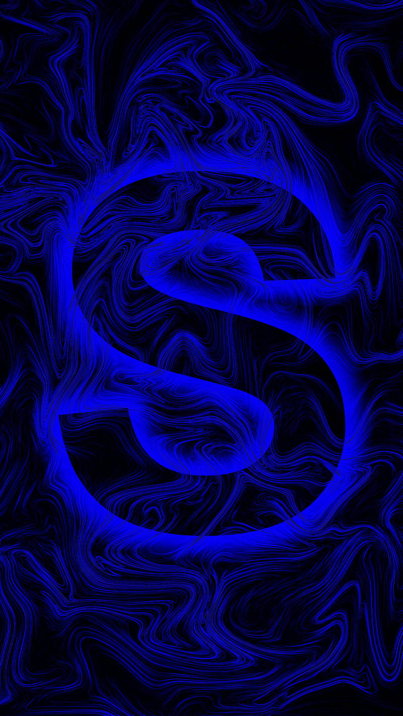 blue, smoky, letter S, HD Phone Wallpaper