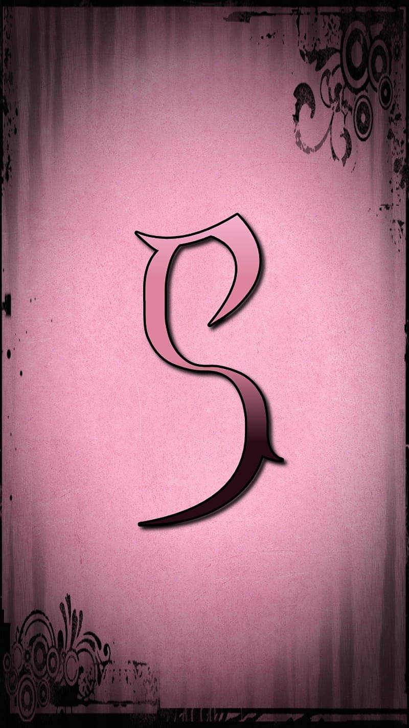 Pink Gothic S Alphabet, gradient pink and black, textured pink background, HD Phone Wallpaper