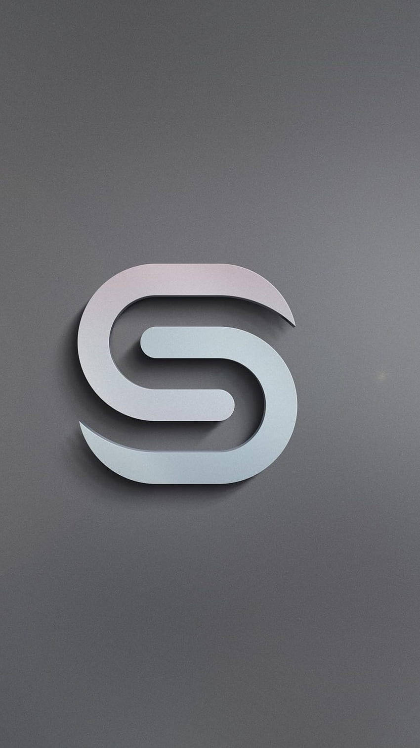 S-shaped logo, metallic, soft gradient, HD Phone Wallpaper